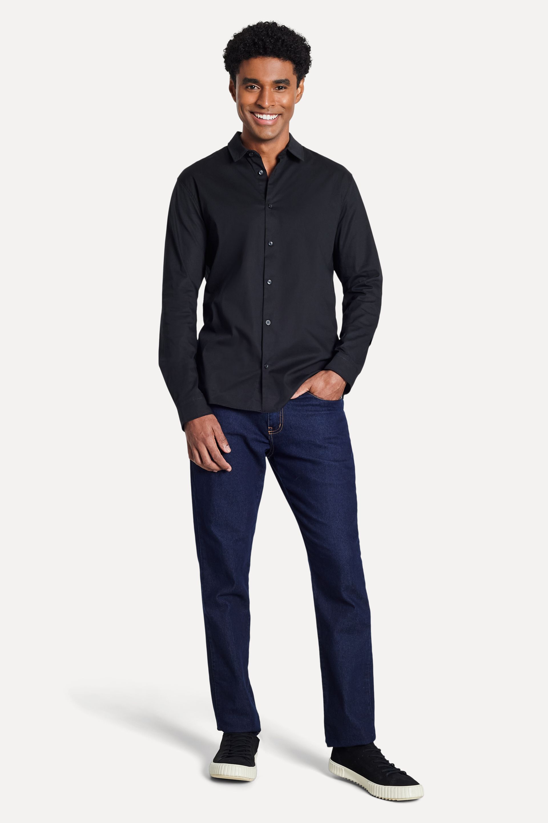 Camisa Básica Masculina Tricoline Manga Longa