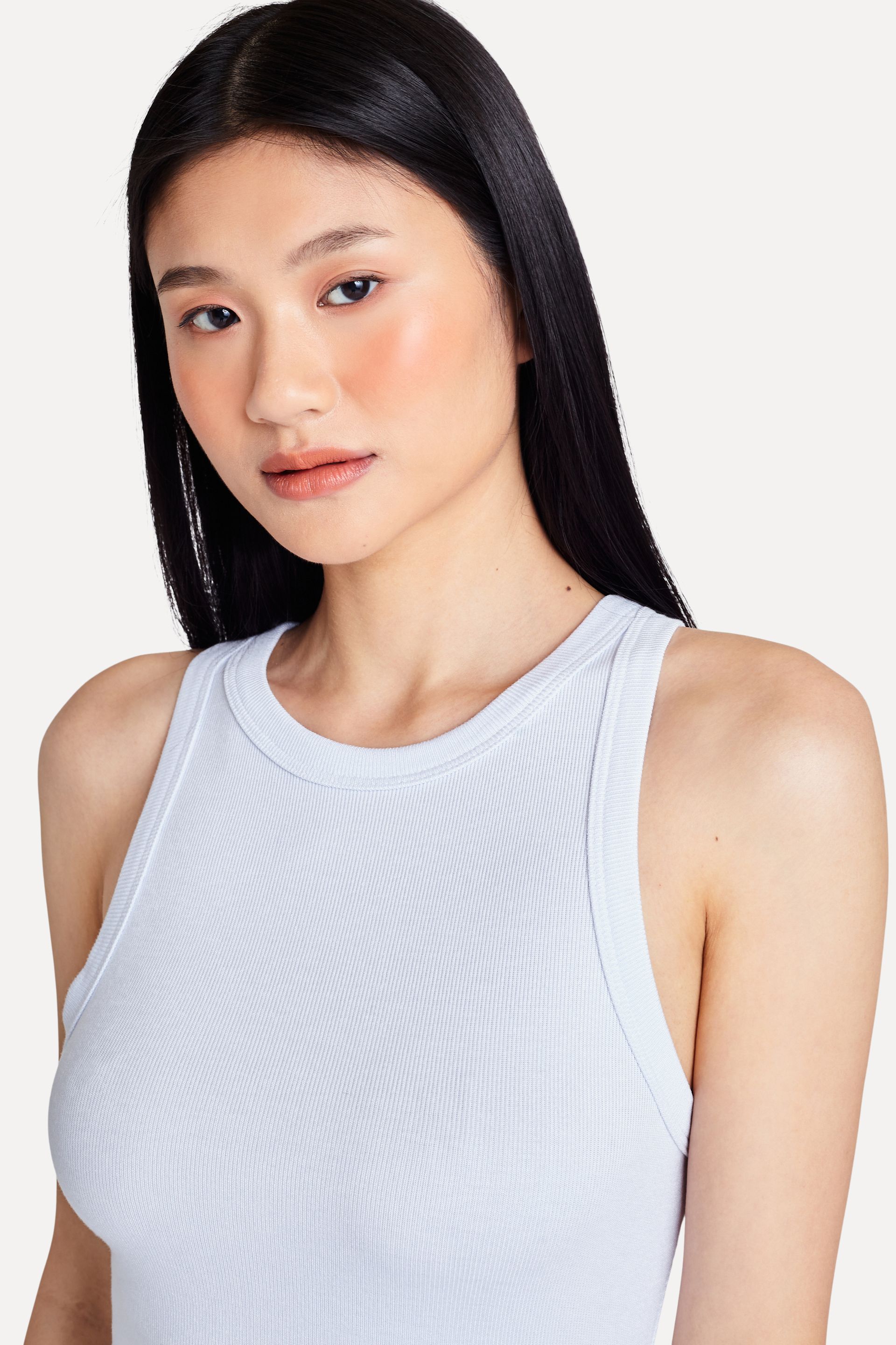 Vestido Regata Feminino Curto em Malha Rib
