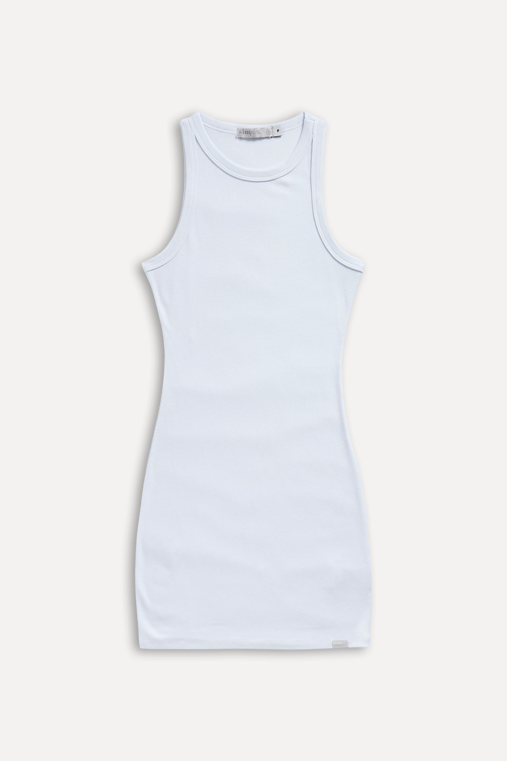 Vestido Regata Feminino Curto em Malha Rib