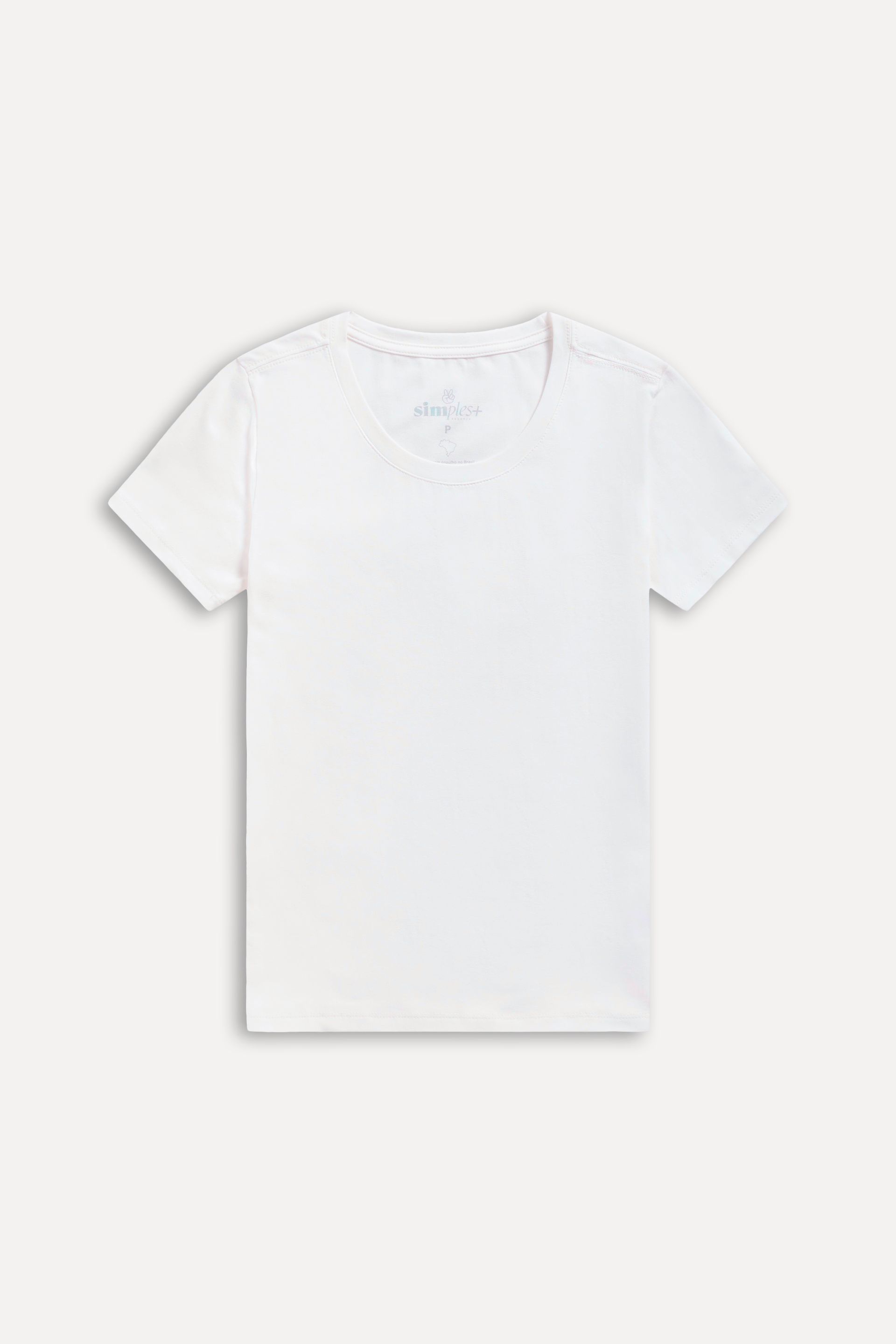 Camiseta Básica Feminina Simples + de Manga Curta