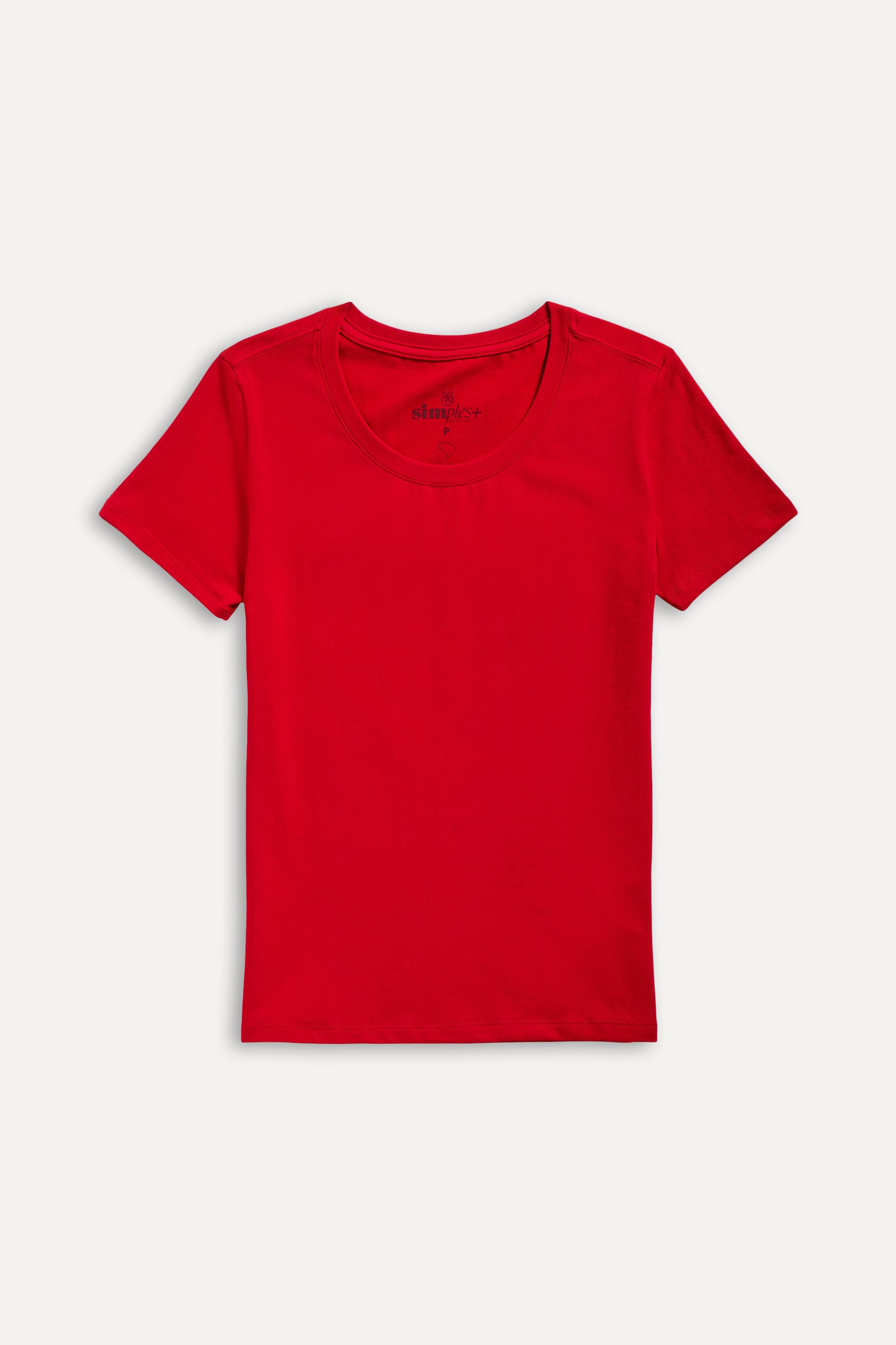 Camiseta Básica Feminina Simples + de Manga Curta