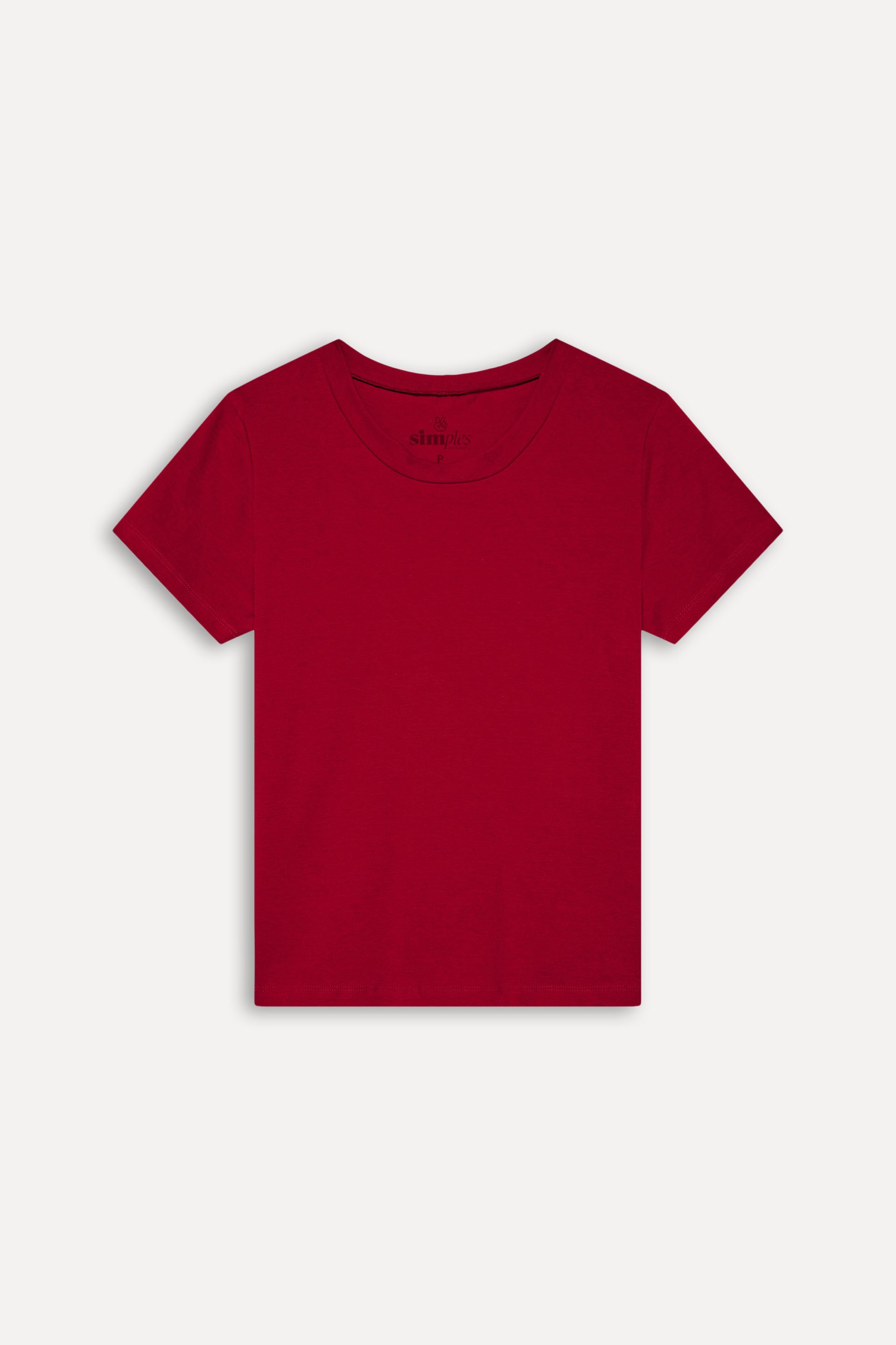 Camiseta Básica Feminina Simples + de Manga Curta