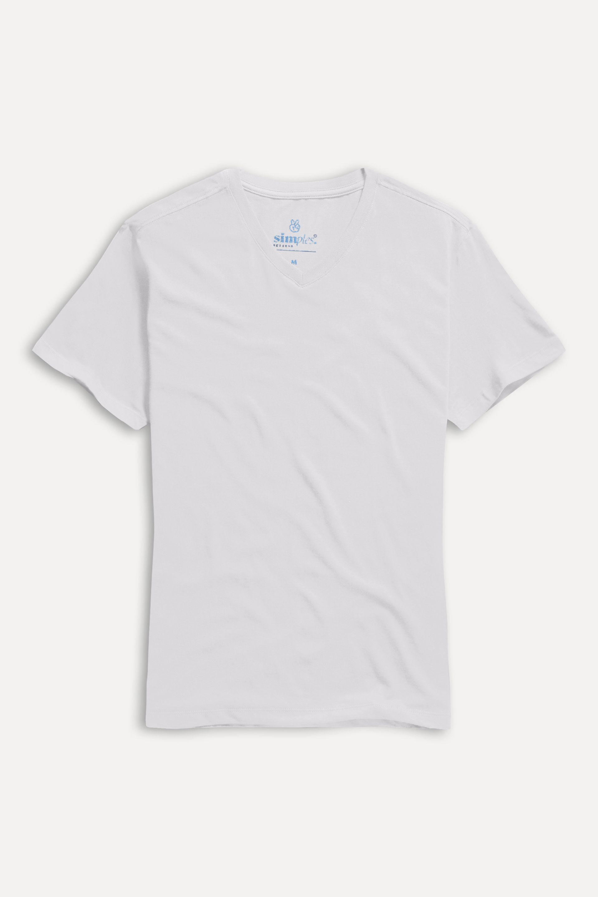 Camiseta Básica Feminina Simples + de Manga Curta com Decote V