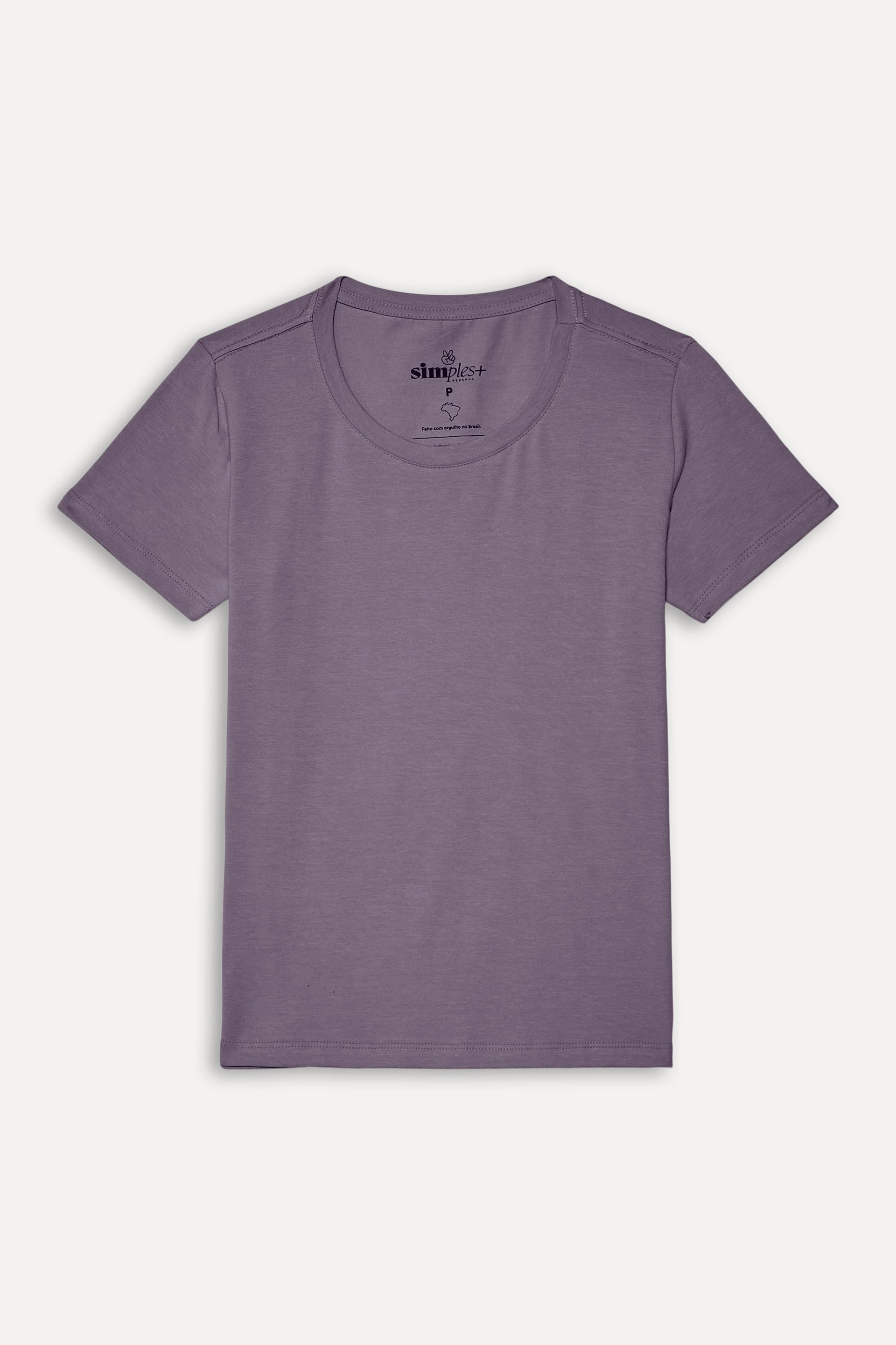 Camiseta Básica Feminina Simples + de Manga Curta