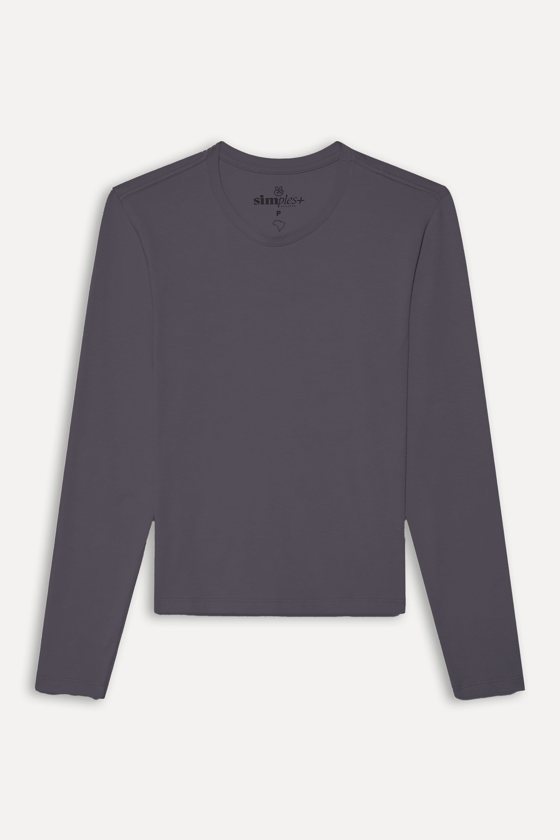Camiseta Básica Feminina Simples + de Manga Longa