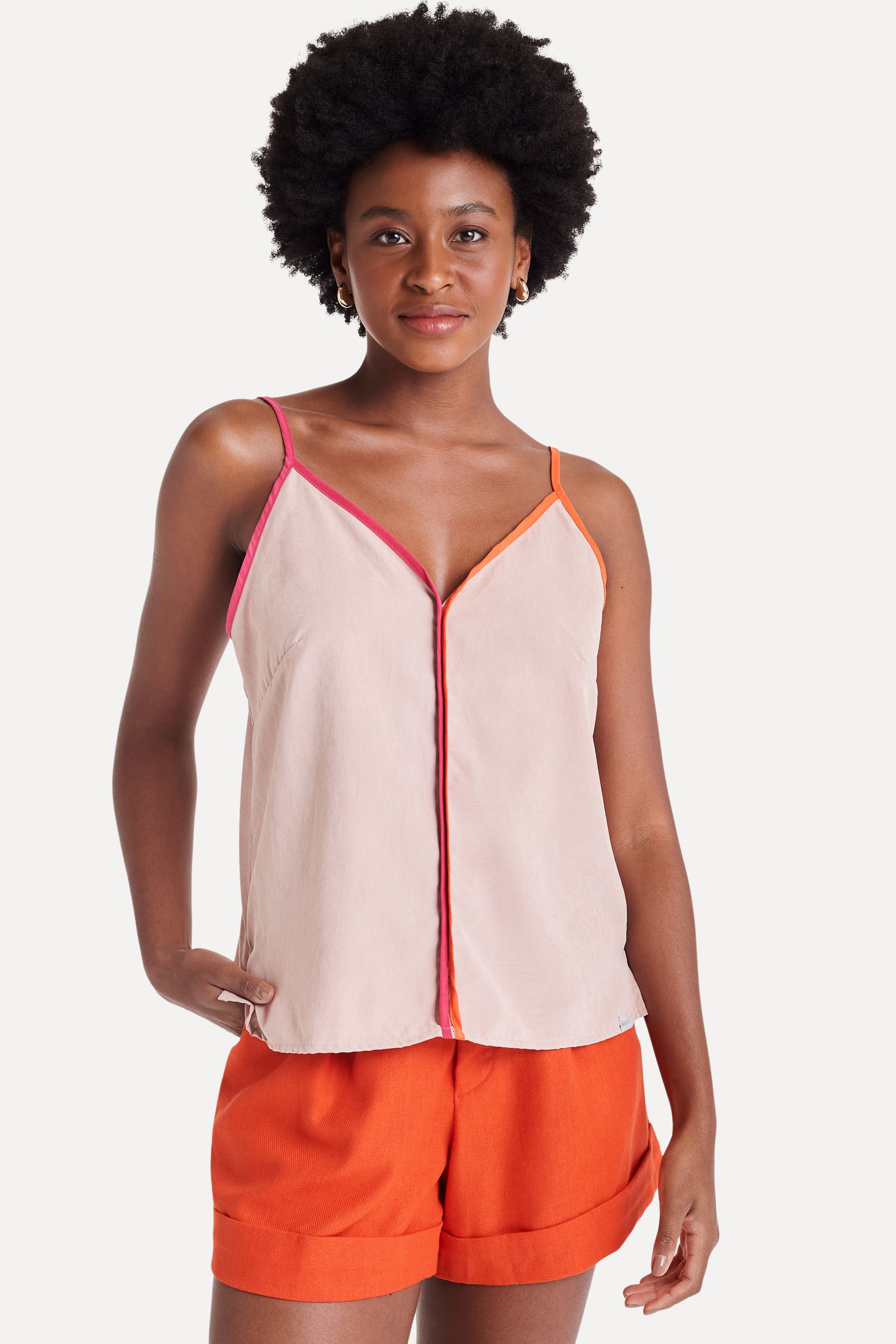 Blusa Regata Feminina Bicolor