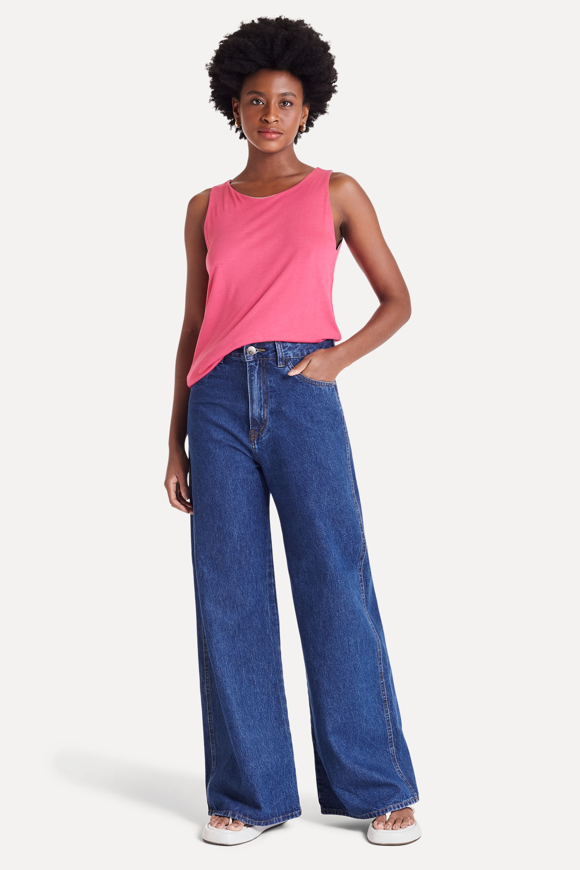 Blusa Regata Dupla Face