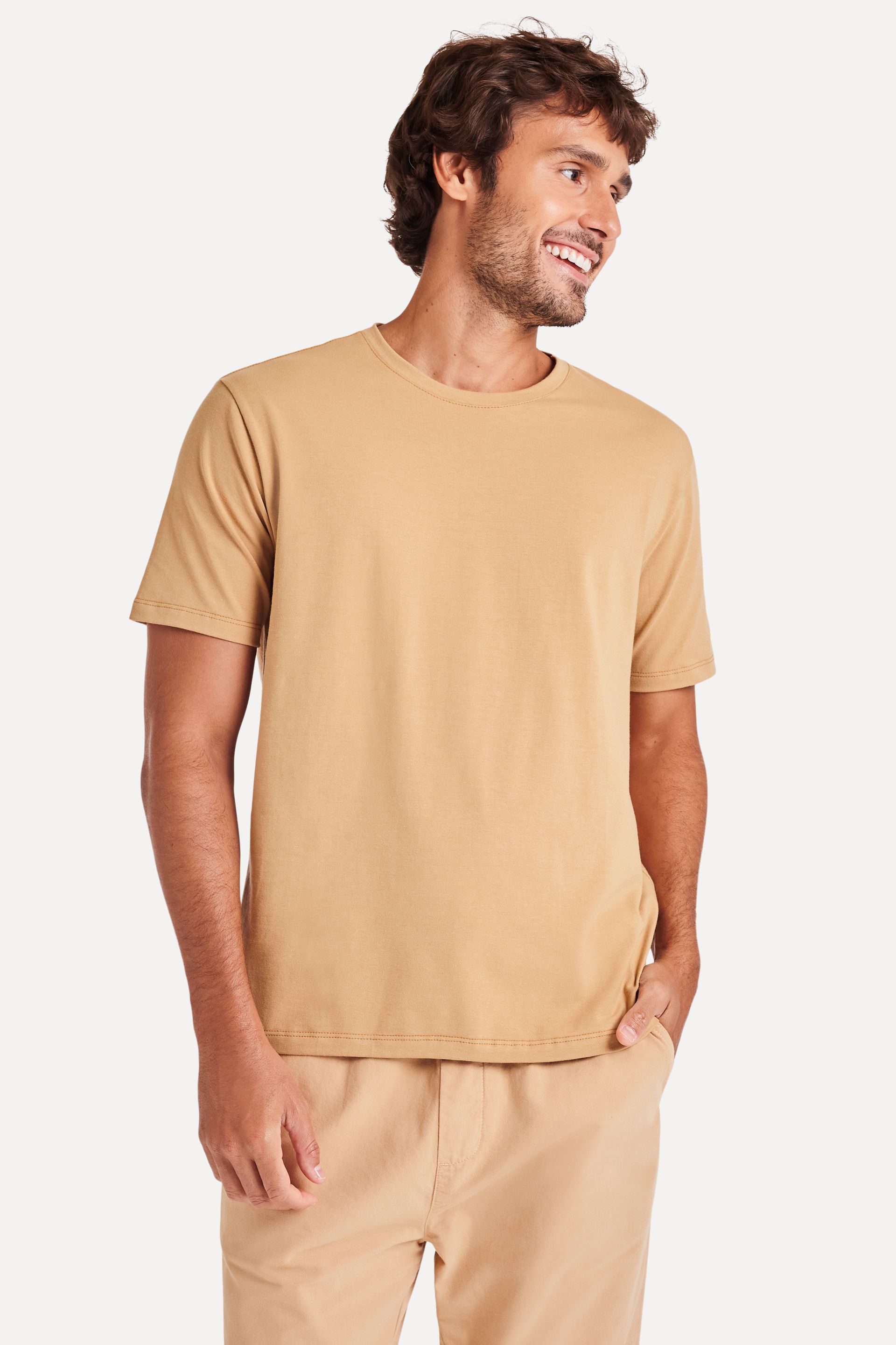 Camiseta Básica Masculina Simples + Manga Curta