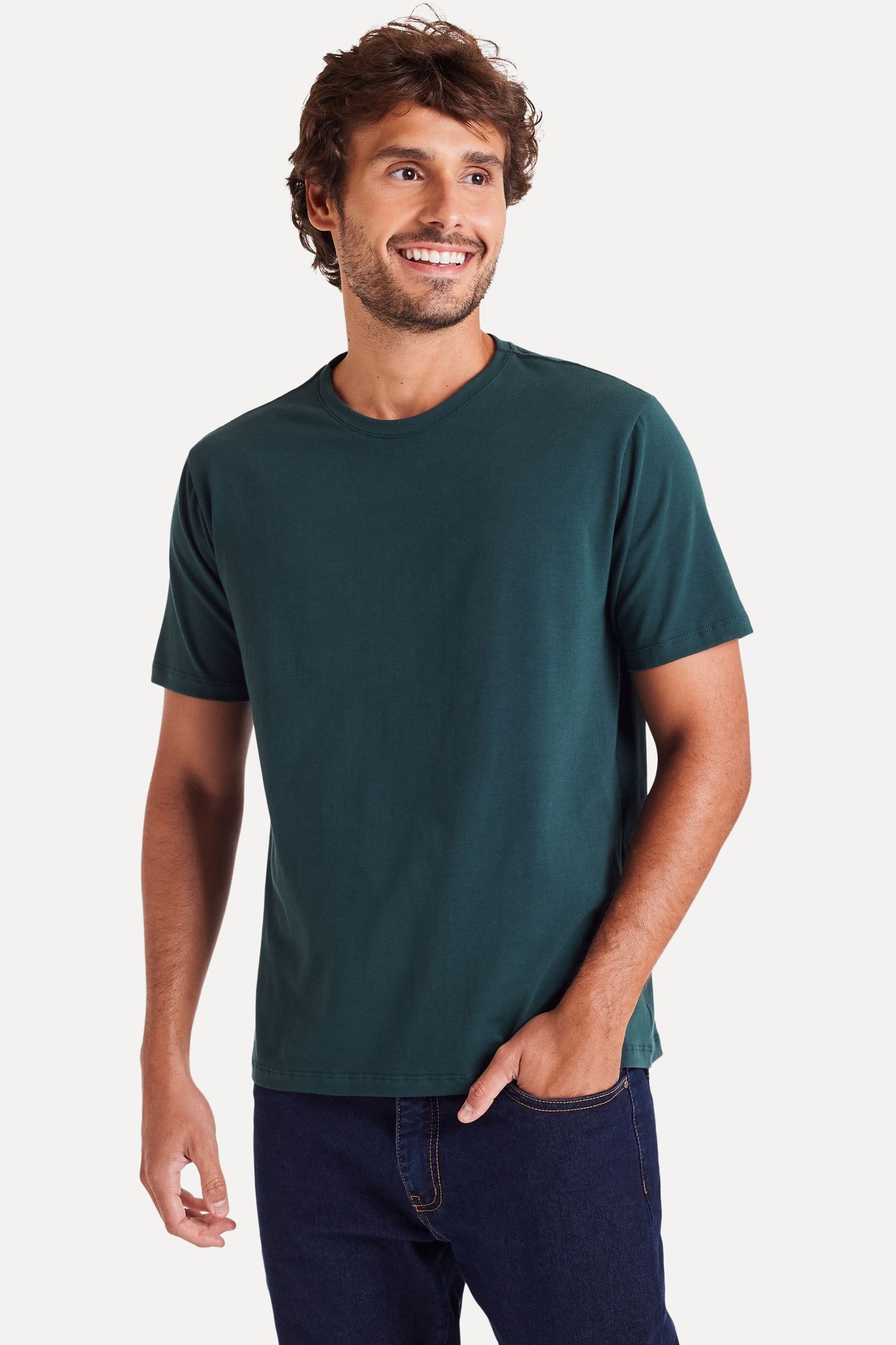 Camiseta Básica Masculina Simples + Manga Curta