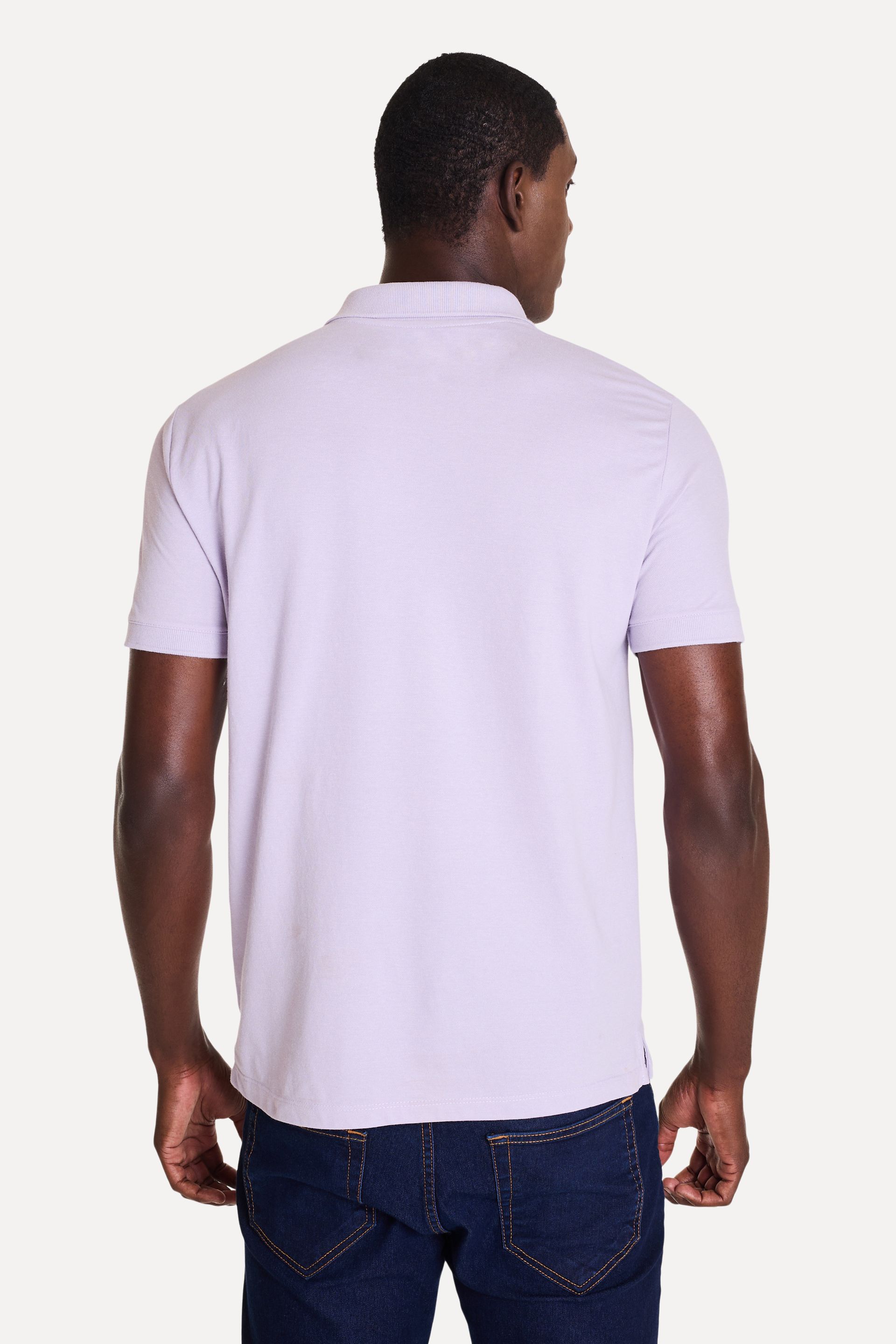 Polo Básica Masculina Piquet Fenda Lateral