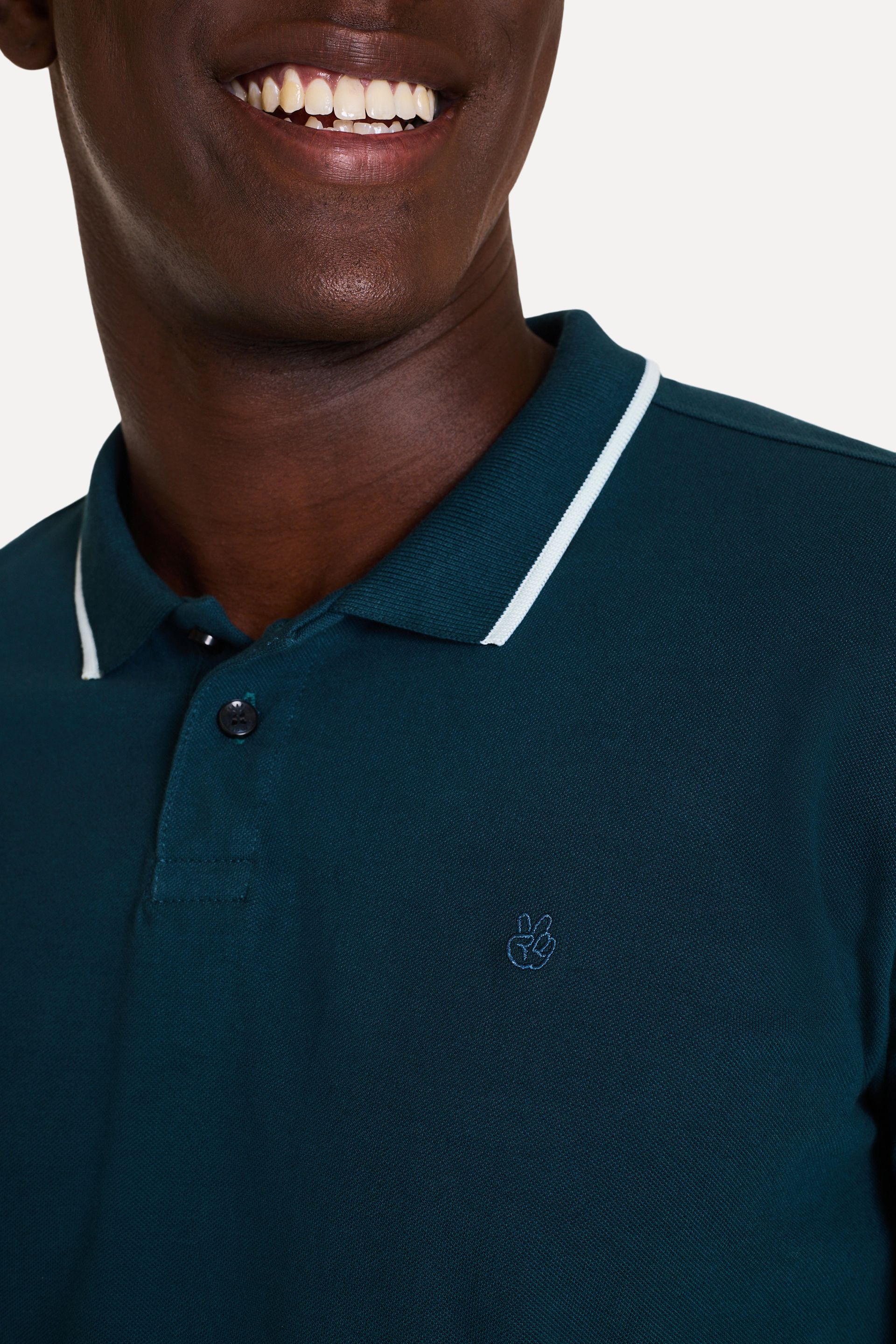 Polo Básica Masculina Gola Frisos