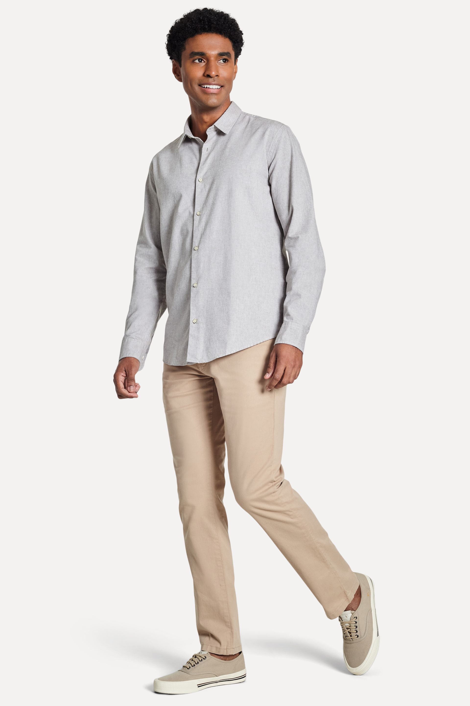 Camisa Oxford Masculina Manga Longa