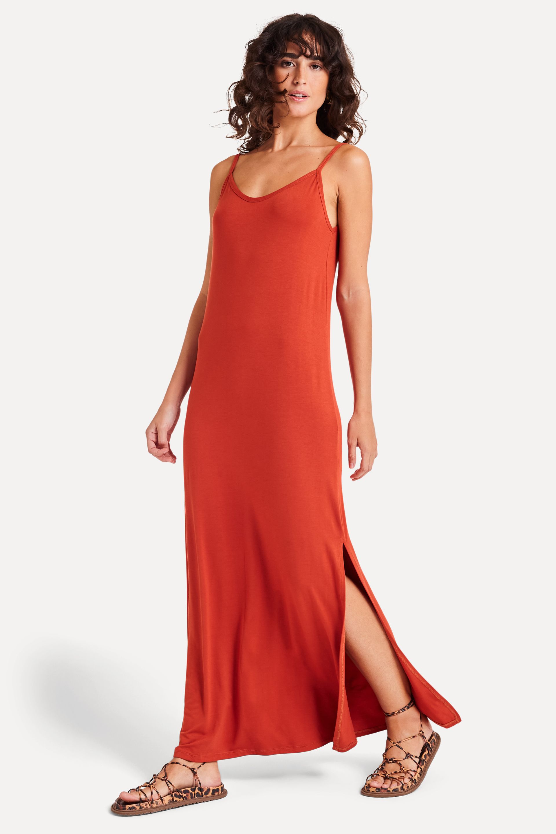 Vestido Slip Dress Feminino Longo de Malha