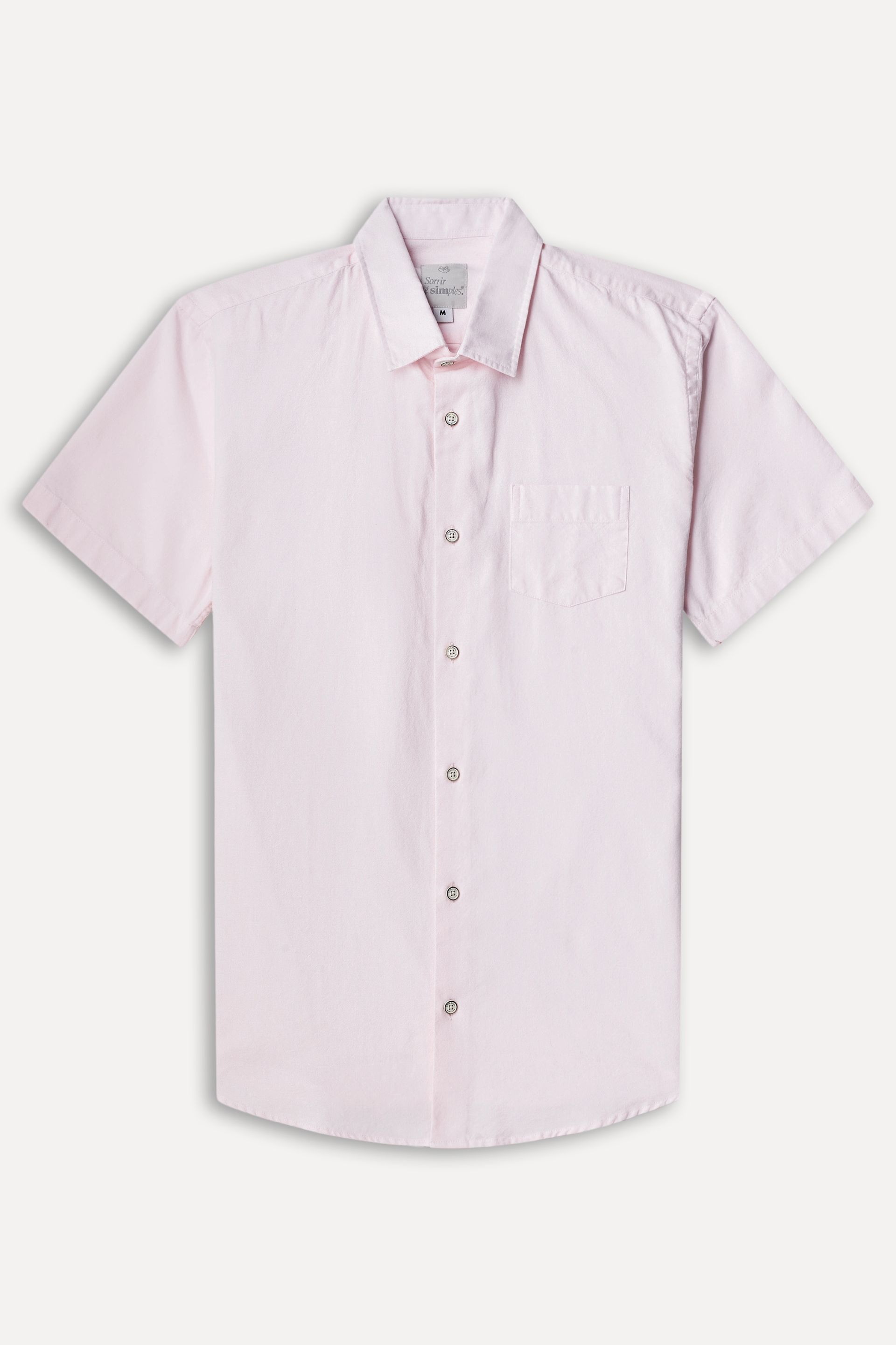 Camisa Oxford Masculina Manga Curta