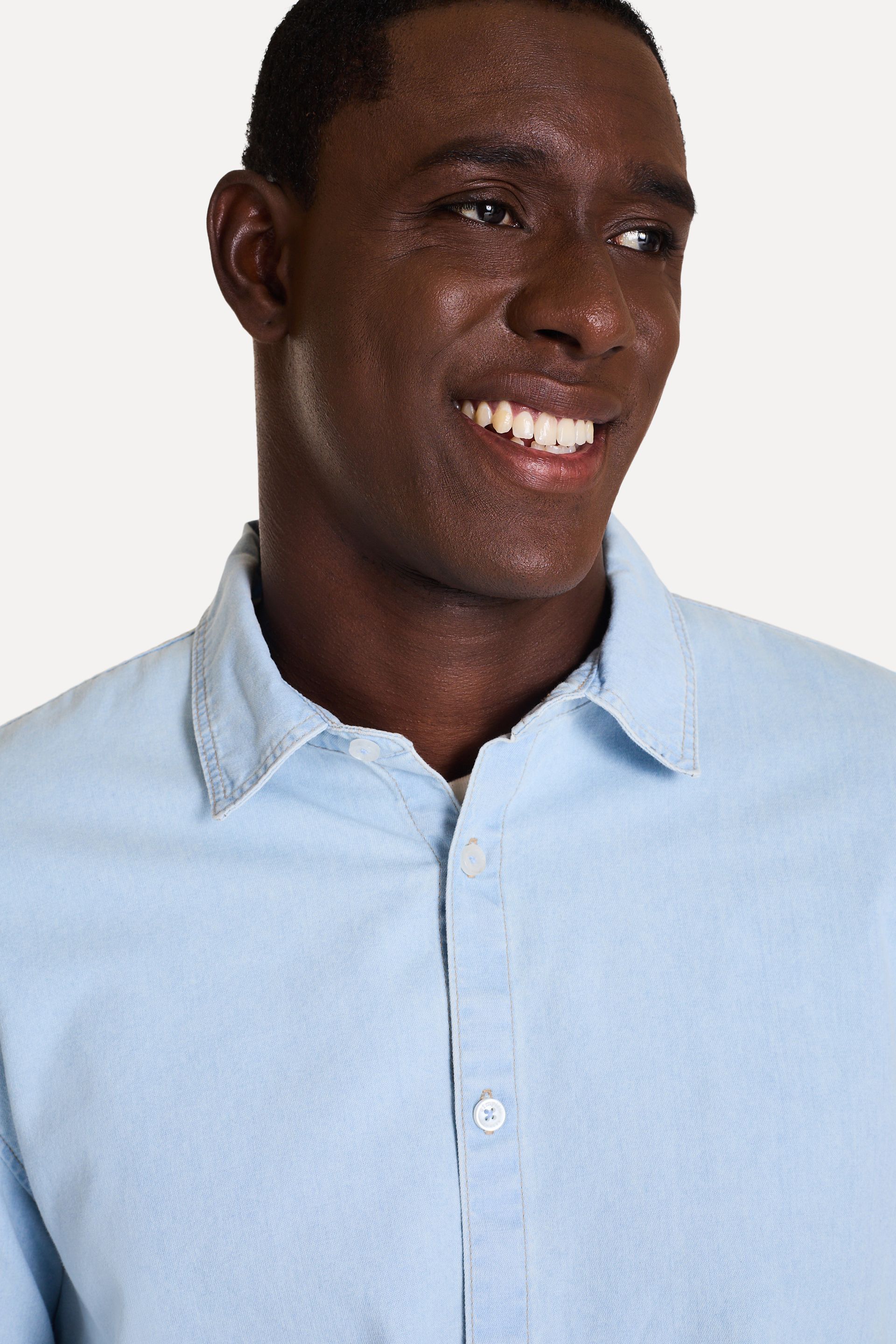 Camisa Jeans Masculina Manga Longa
