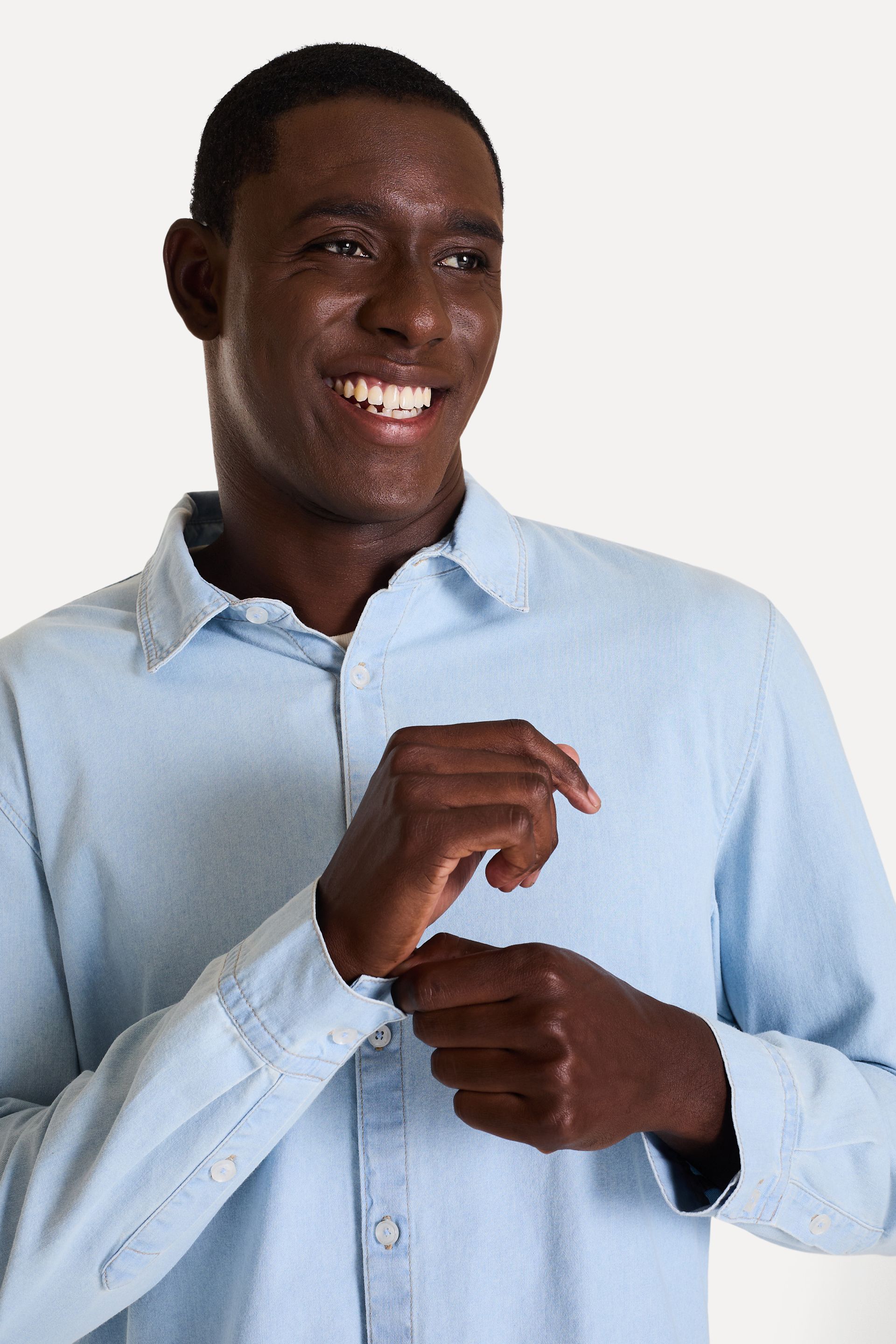 Camisa Jeans Masculina Manga Longa