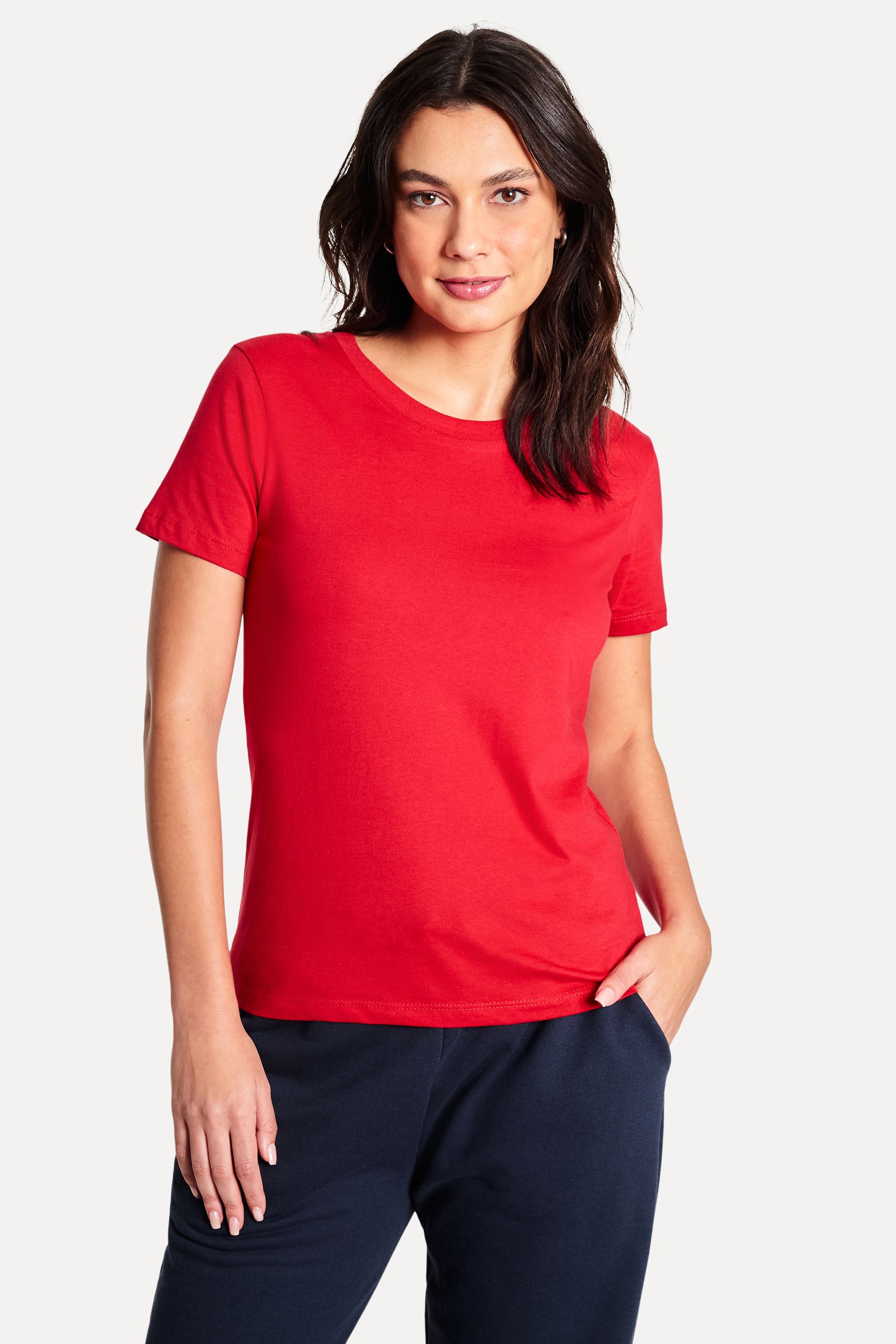 Camiseta Básica Feminina Simples Manga Curta