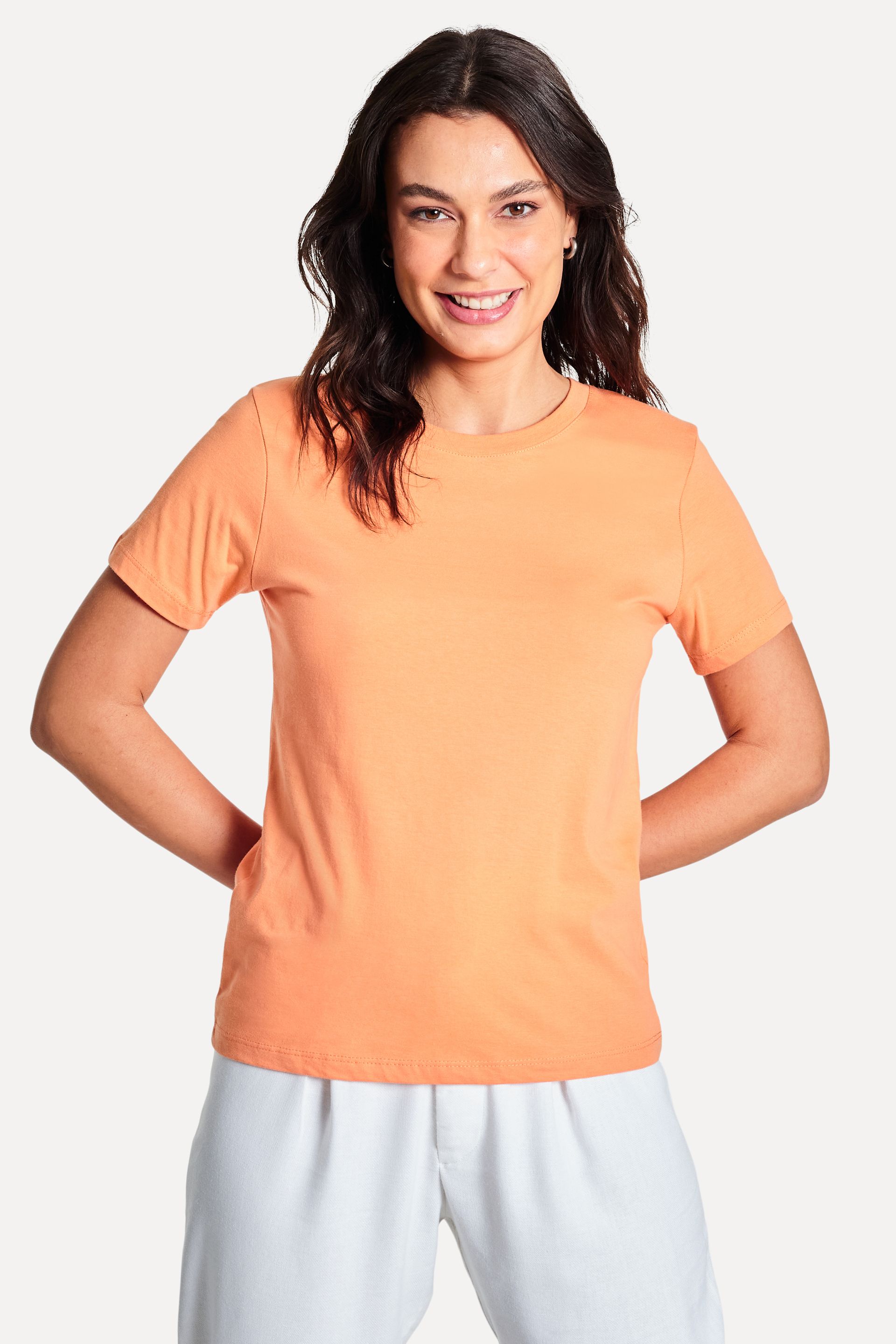 Camiseta Básica Feminina Simples Manga Curta
