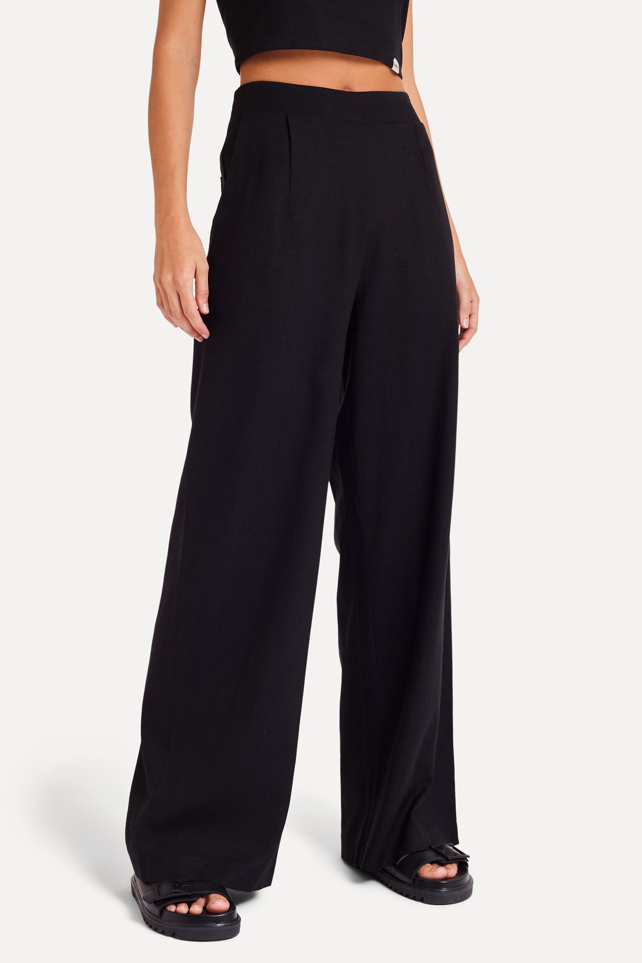 Calça Pantalona Feminina de Linho