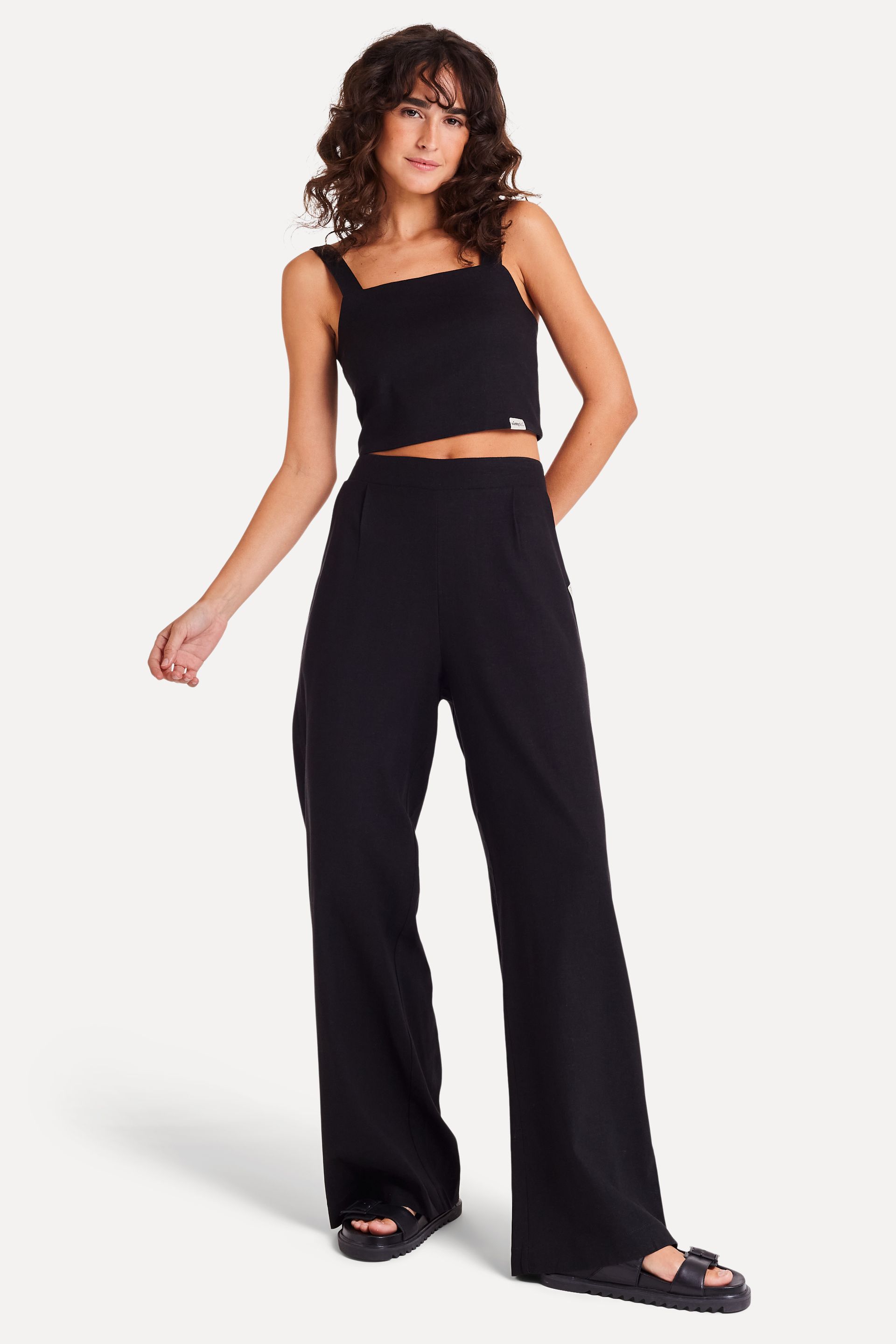 Calça Pantalona Feminina de Linho