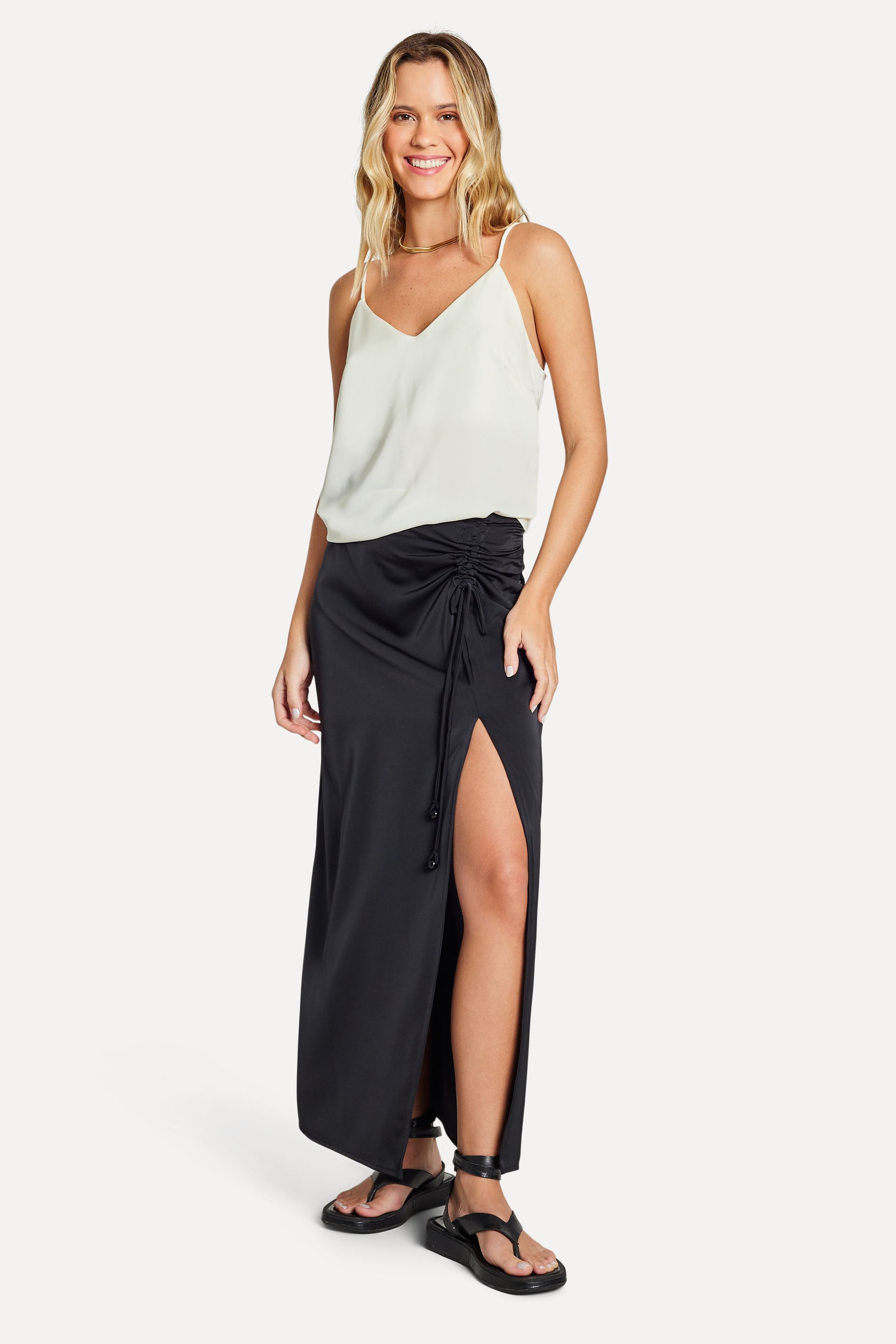 Blusa Regata Feminina Cetim