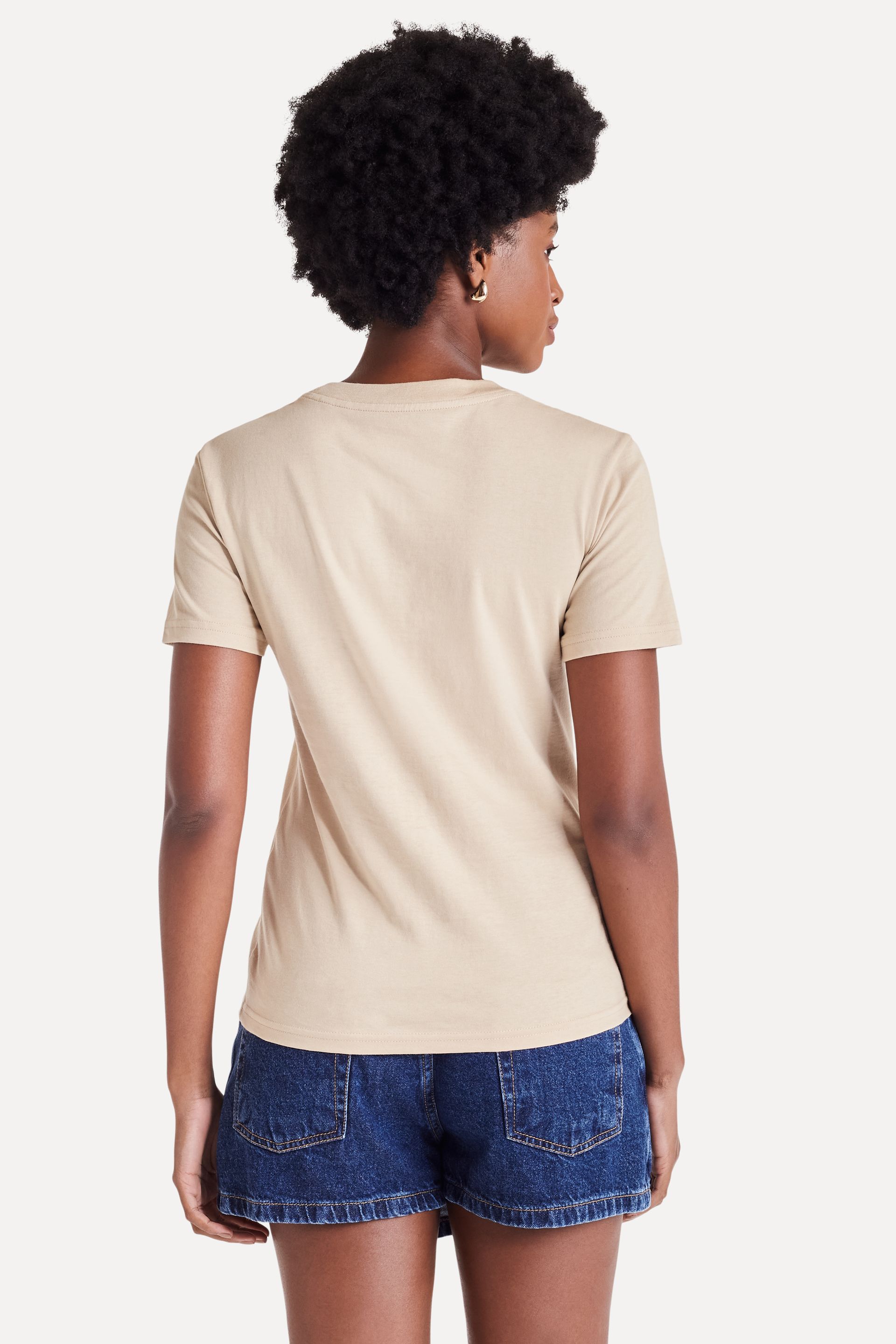 Camiseta Básica Feminina de Algodão Peruano Manga Curta