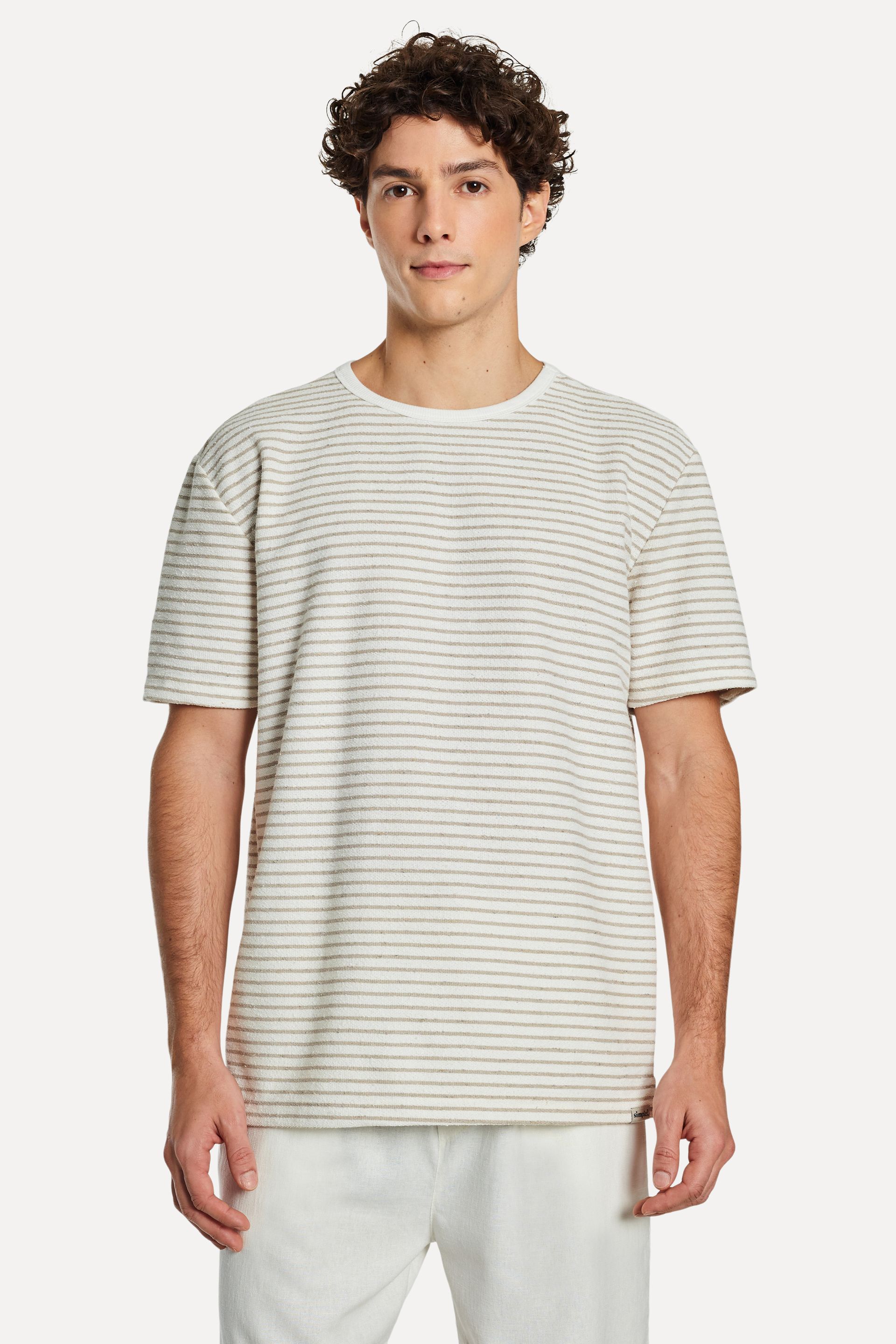 Camiseta Listrada Masculina Eco Manga Curta