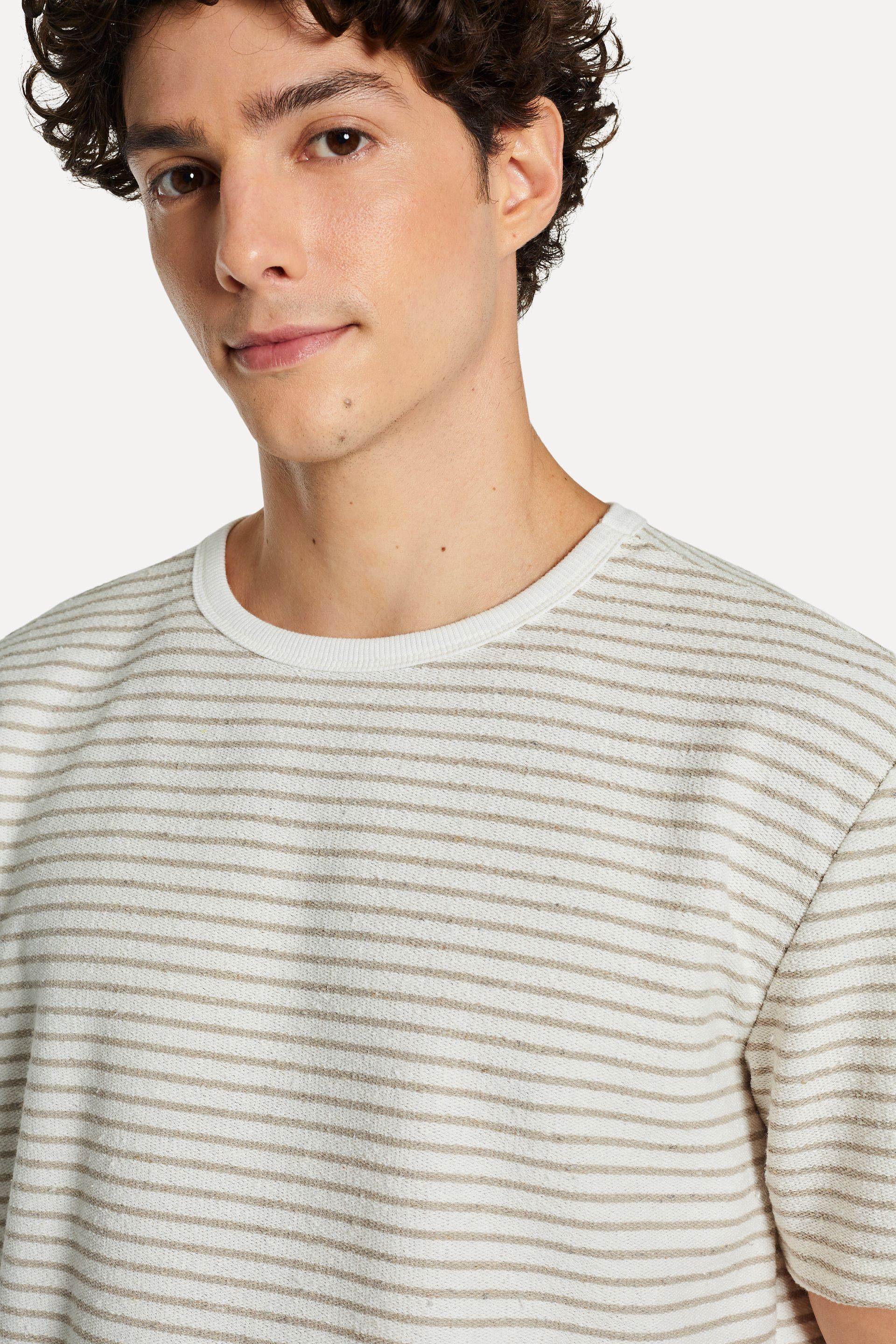 Camiseta Listrada Masculina Eco Manga Curta