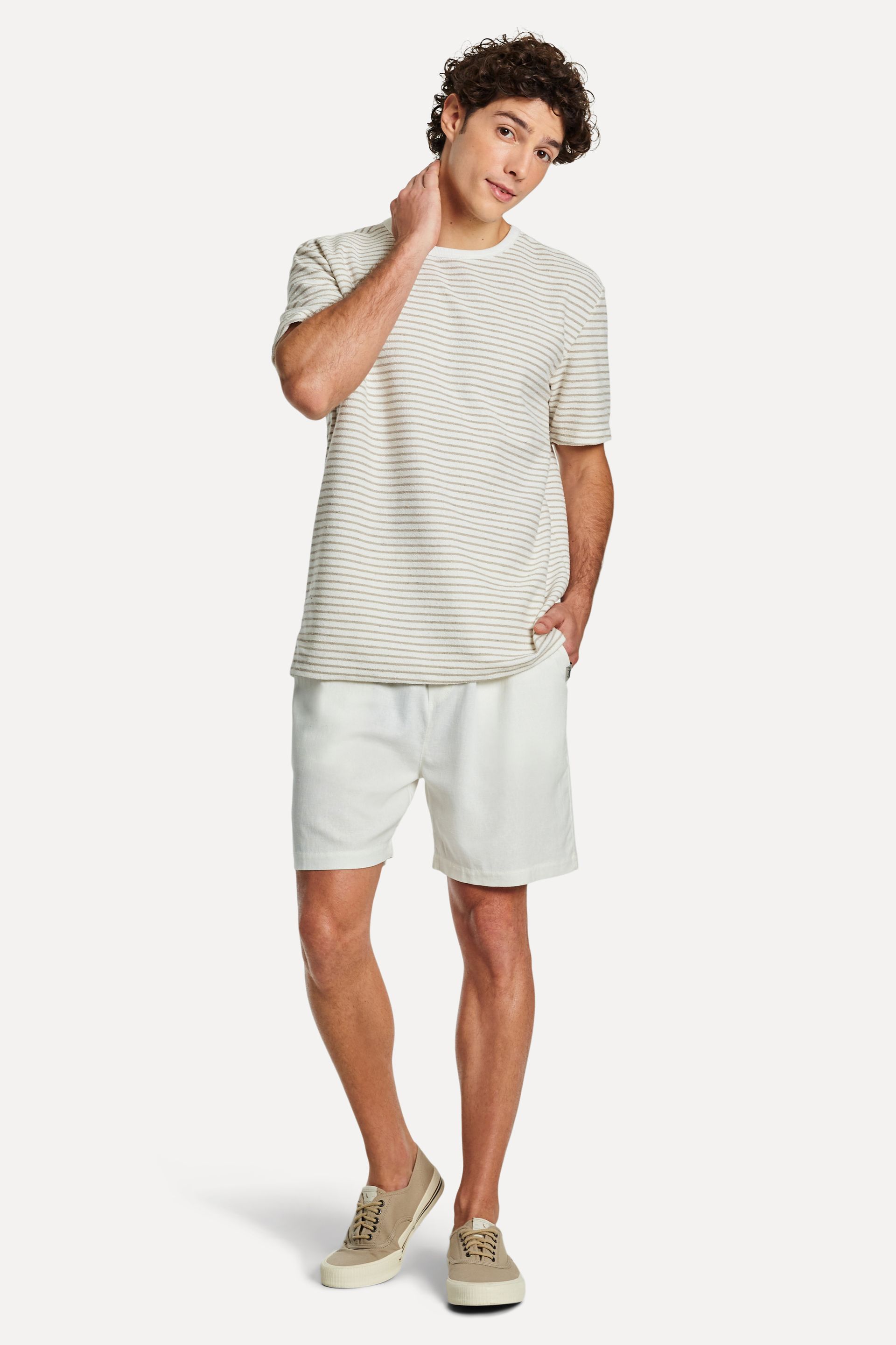 Camiseta Listrada Masculina Eco Manga Curta