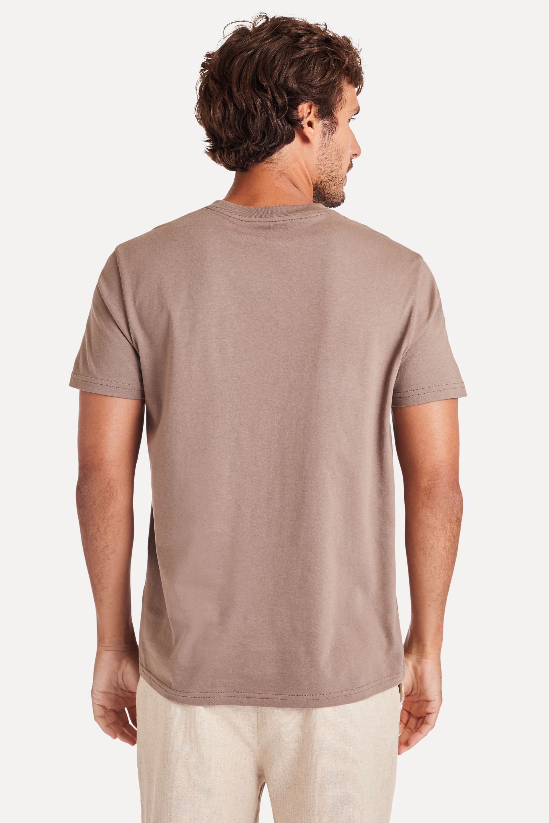 Camiseta Básica Masculina de Algodão Peruano Manga Curta