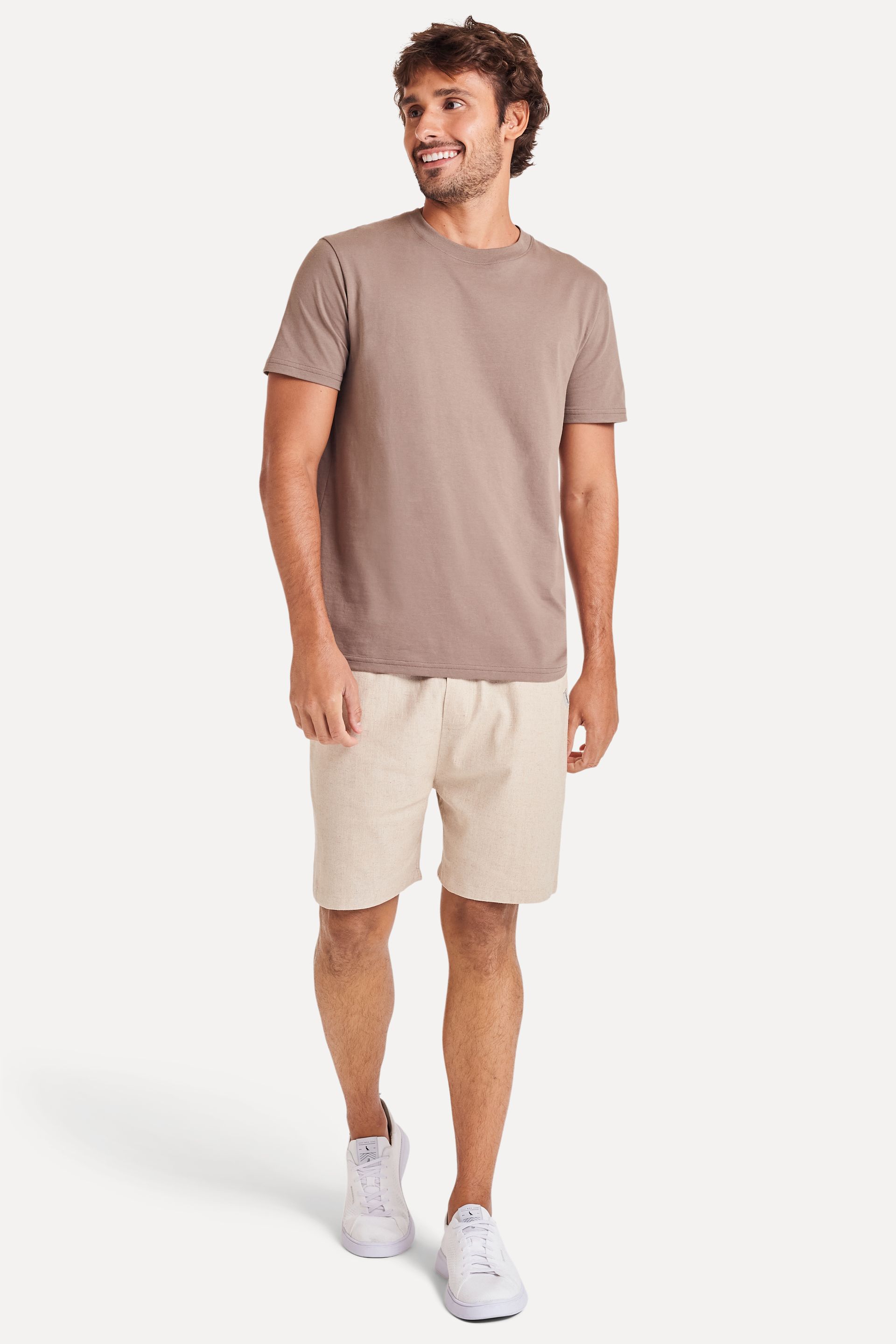 Camiseta Básica Masculina de Algodão Peruano Manga Curta