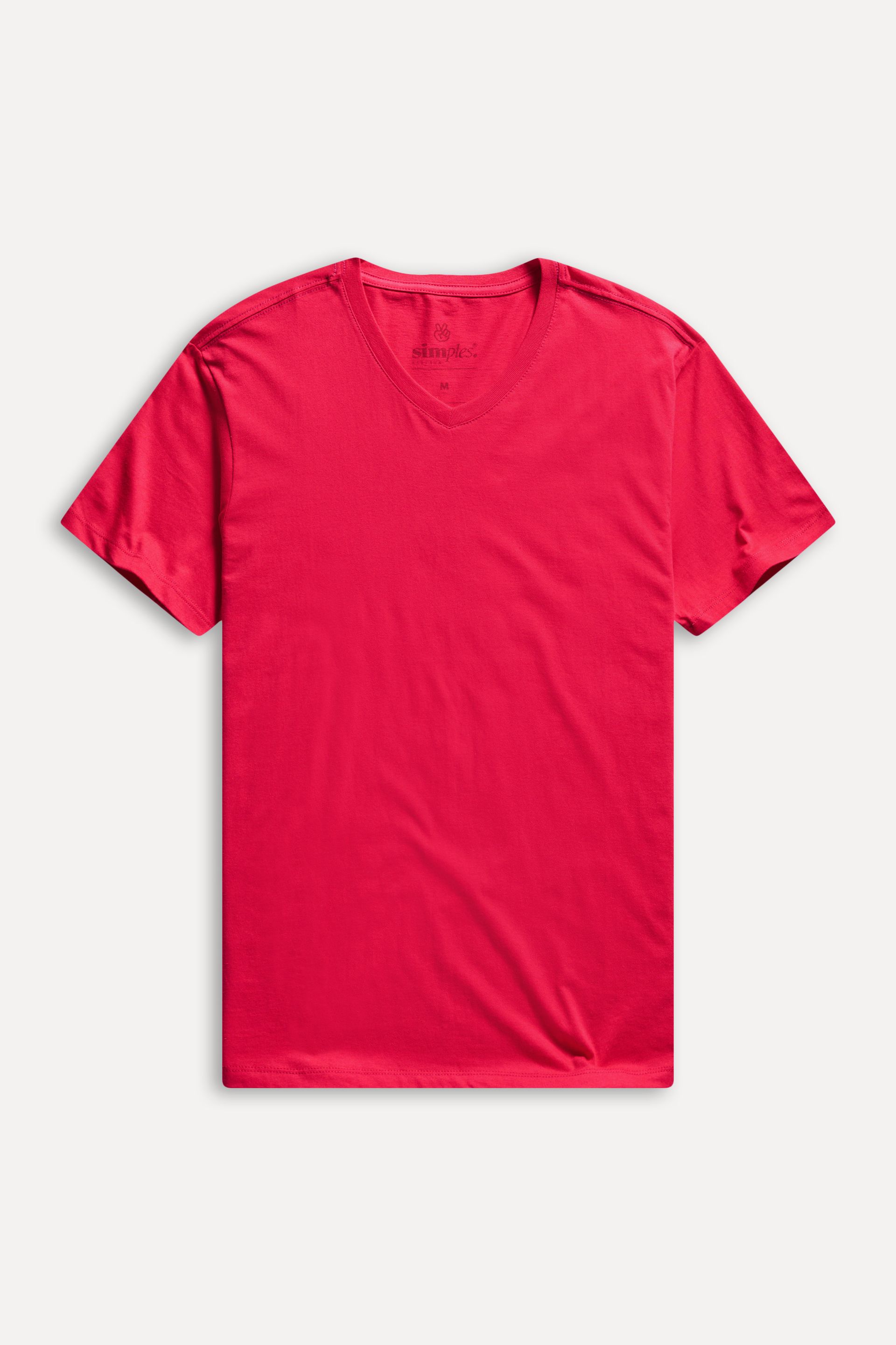 Camiseta Básica Masculina Simples Gola V Manga Curta