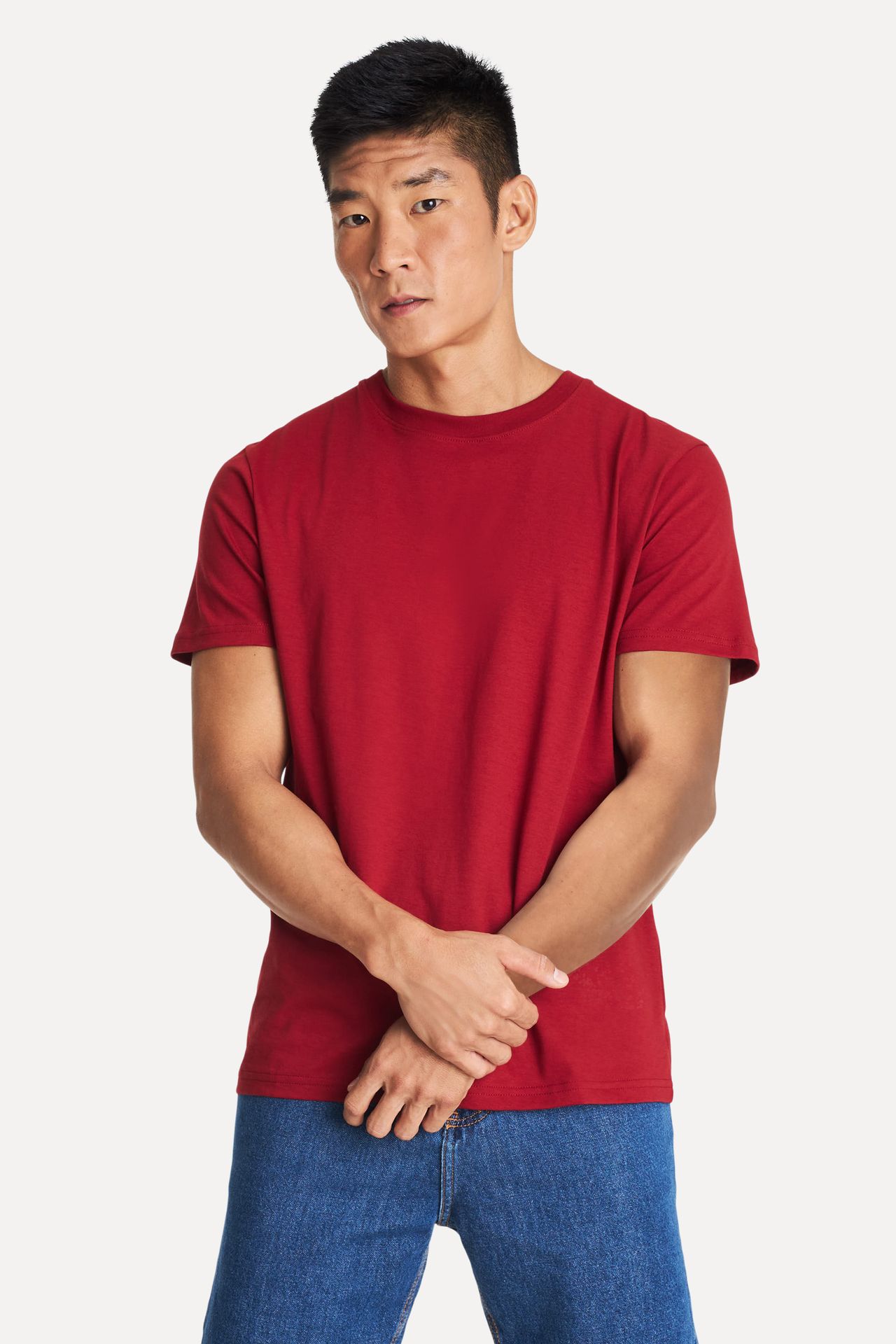 Camiseta Básica Masculina de Algodão Peruano Manga Curta