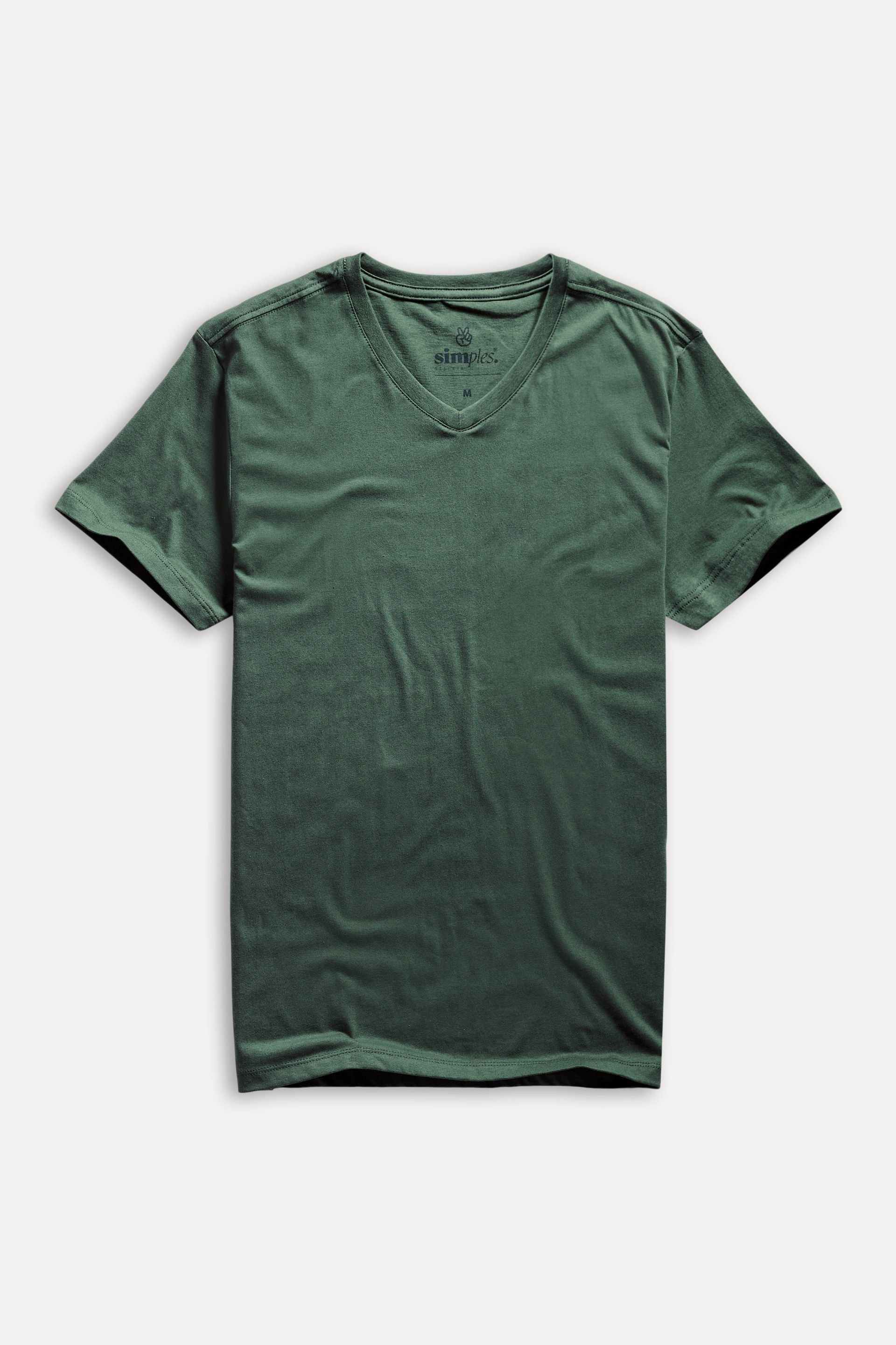 Camiseta Básica Masculina Simples Gola V Manga Curta