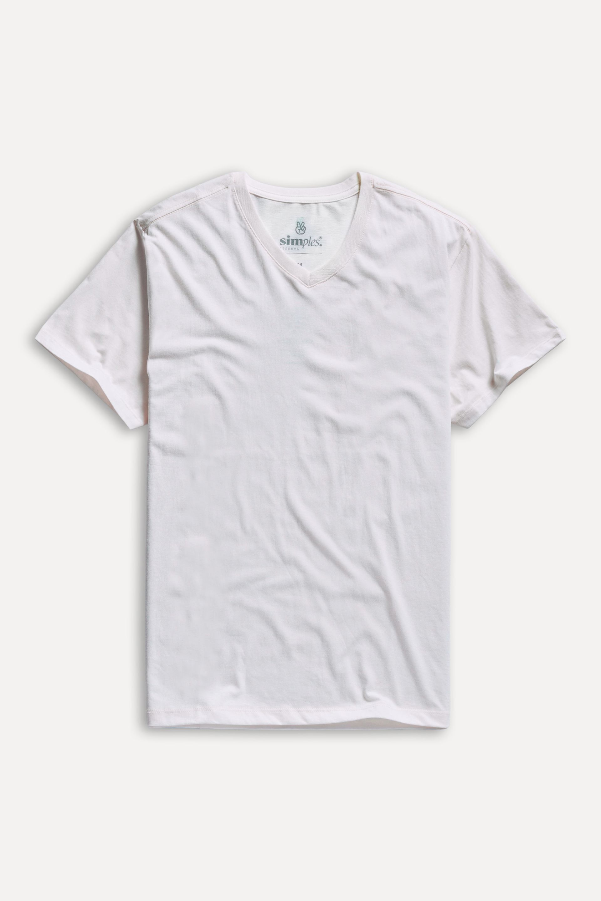 Camiseta Básica Masculina Simples Gola V Manga Curta