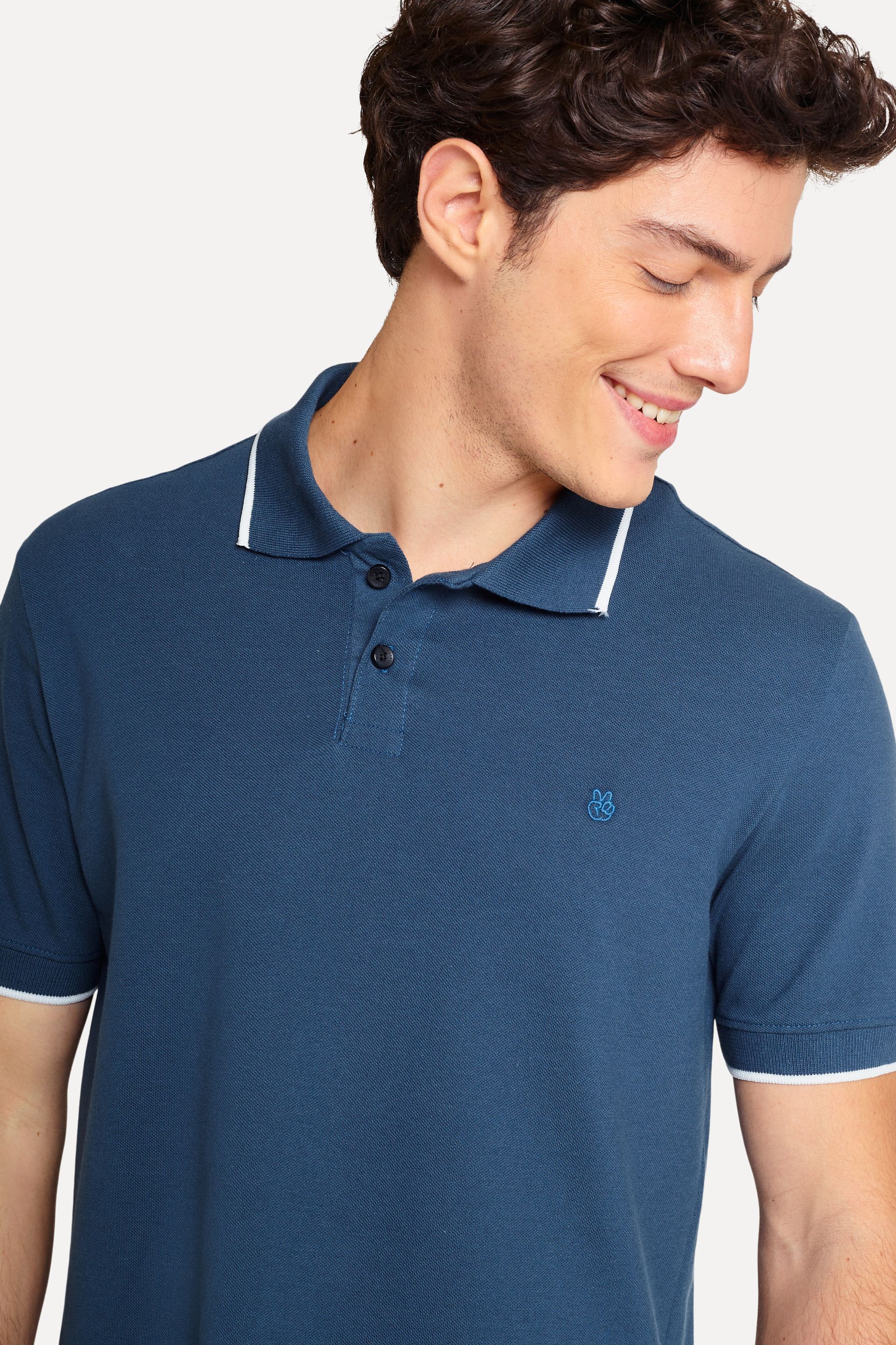 Polo Básica Masculina Gola Frisos