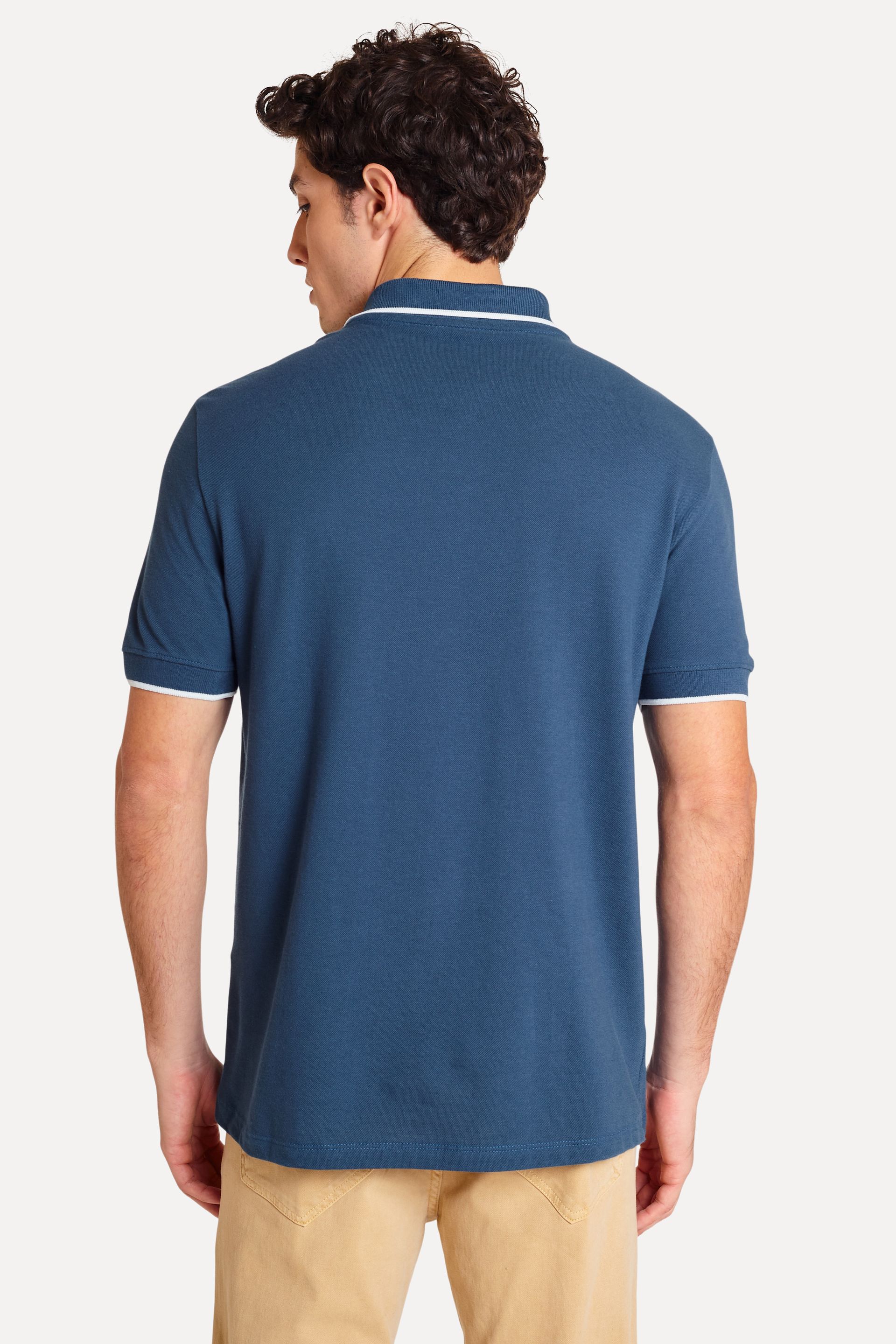 Polo Básica Masculina Gola Frisos