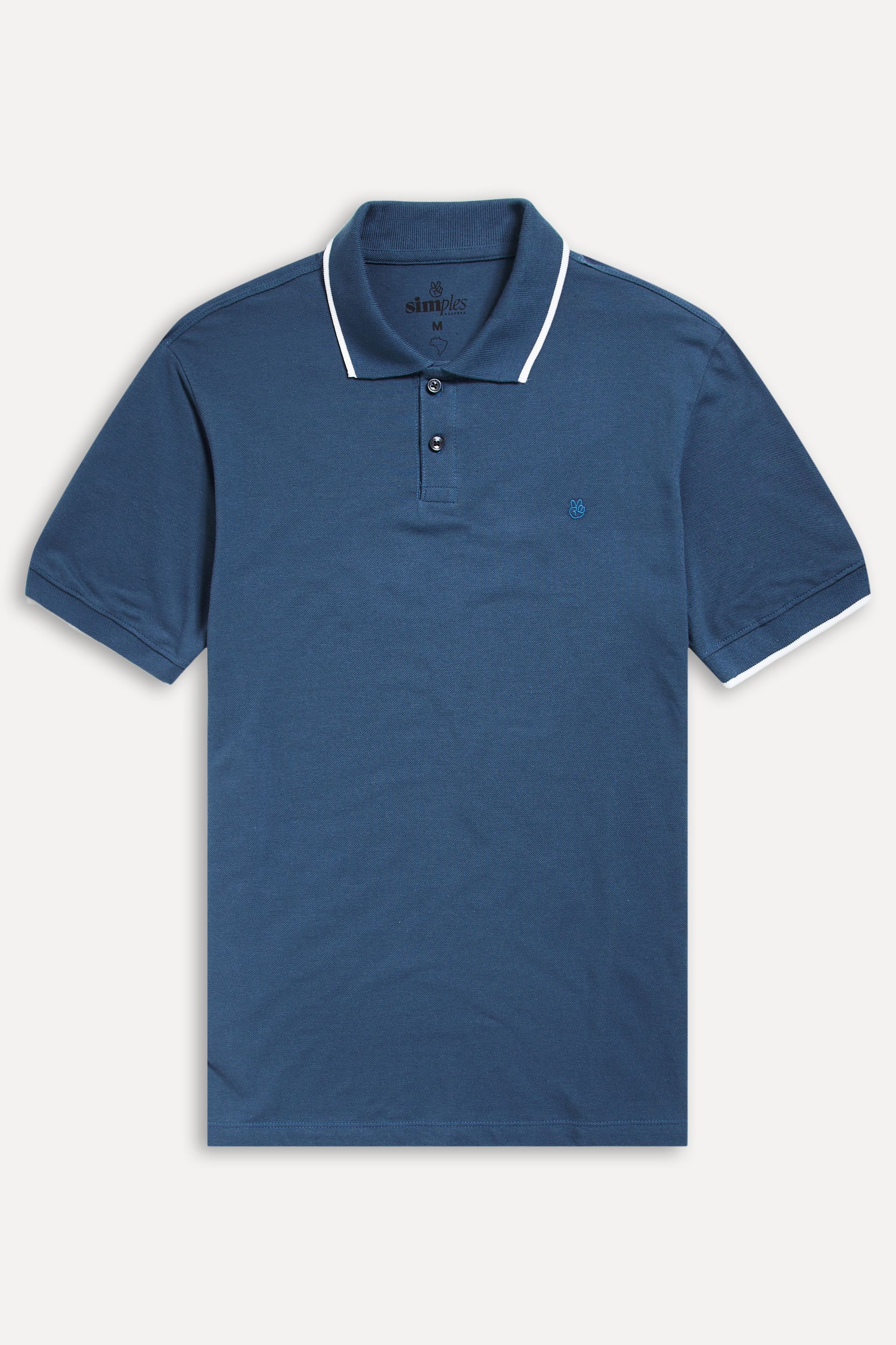Polo Básica Masculina Gola Frisos