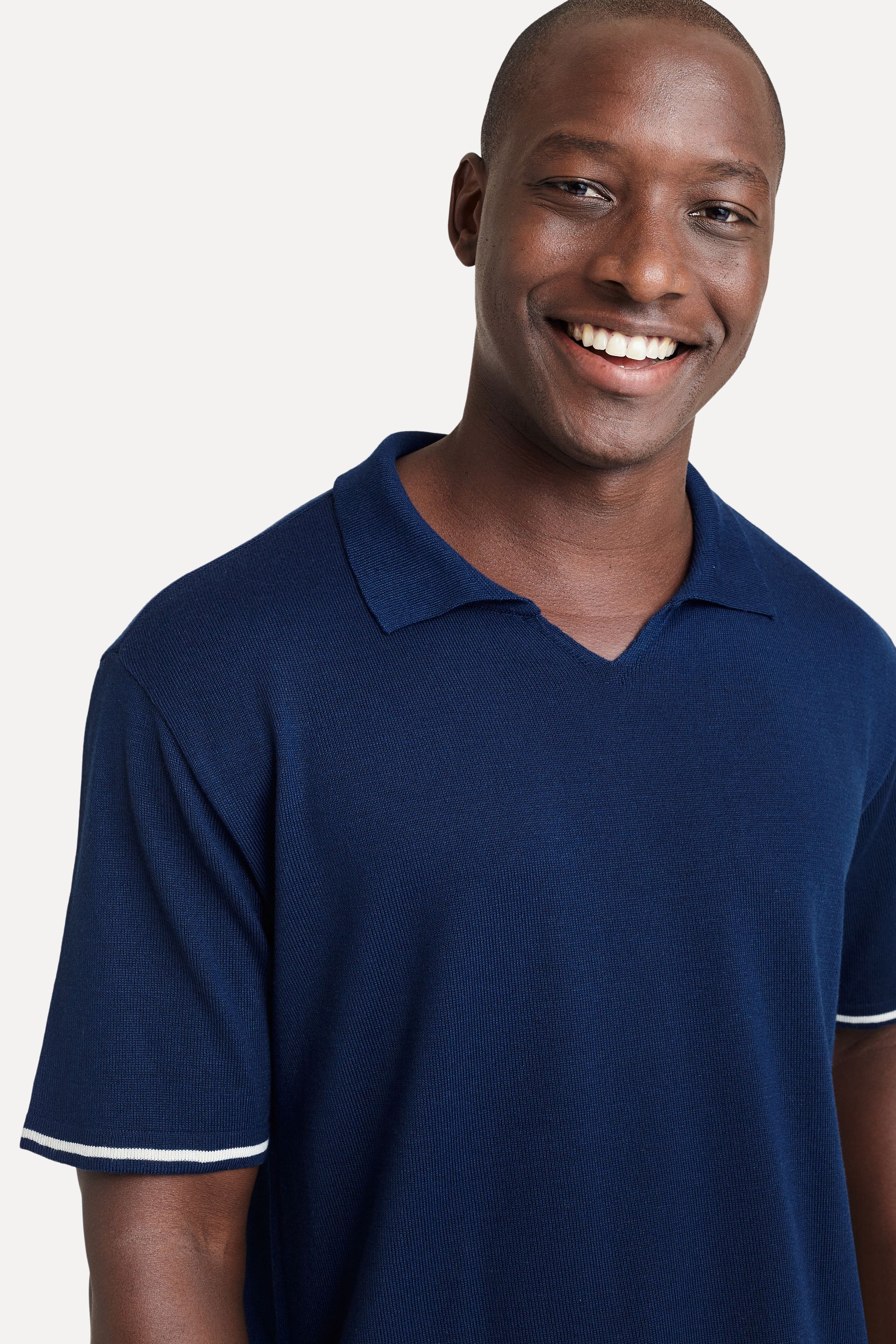 Polo Tricot Masculina Manga Frisos