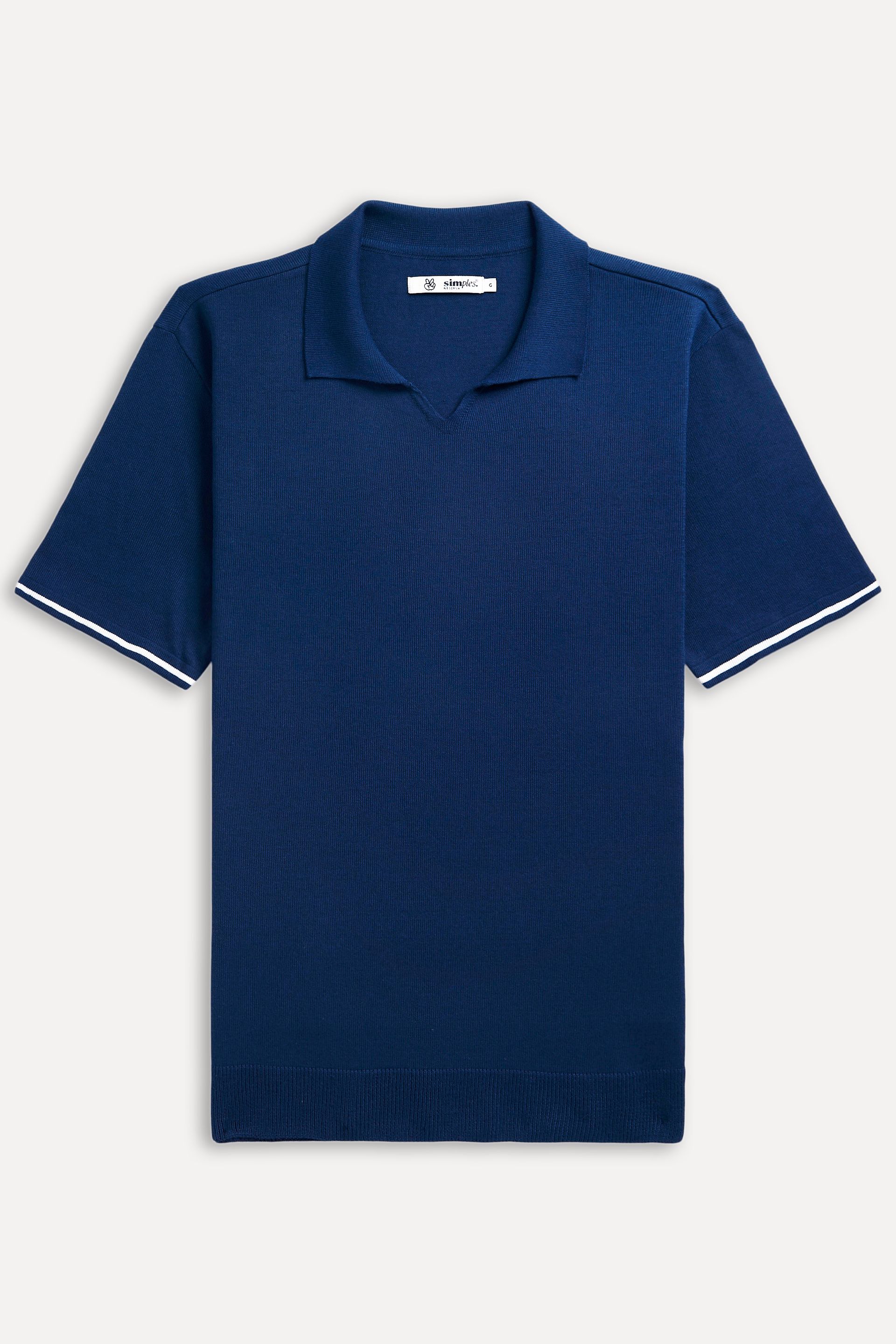 Polo Tricot Masculina Manga Frisos