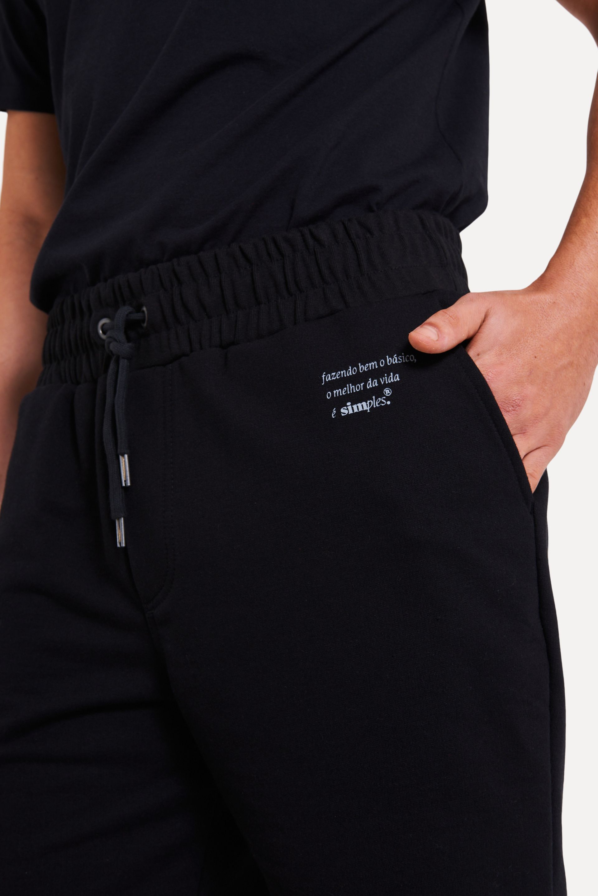 Bermuda Moletom Masculina Simples com Elástico