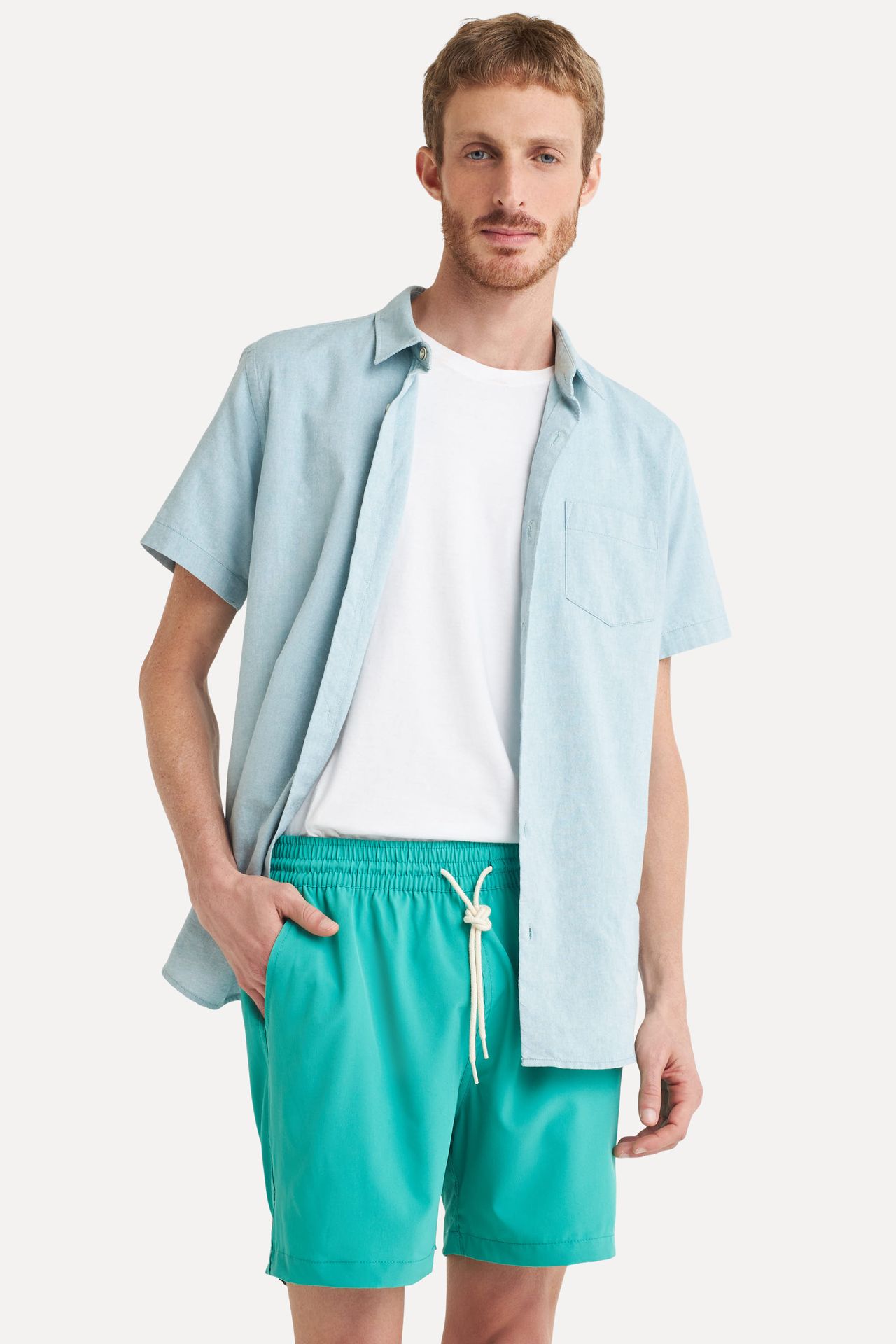 Short Praia Básico Masculino com Elástico