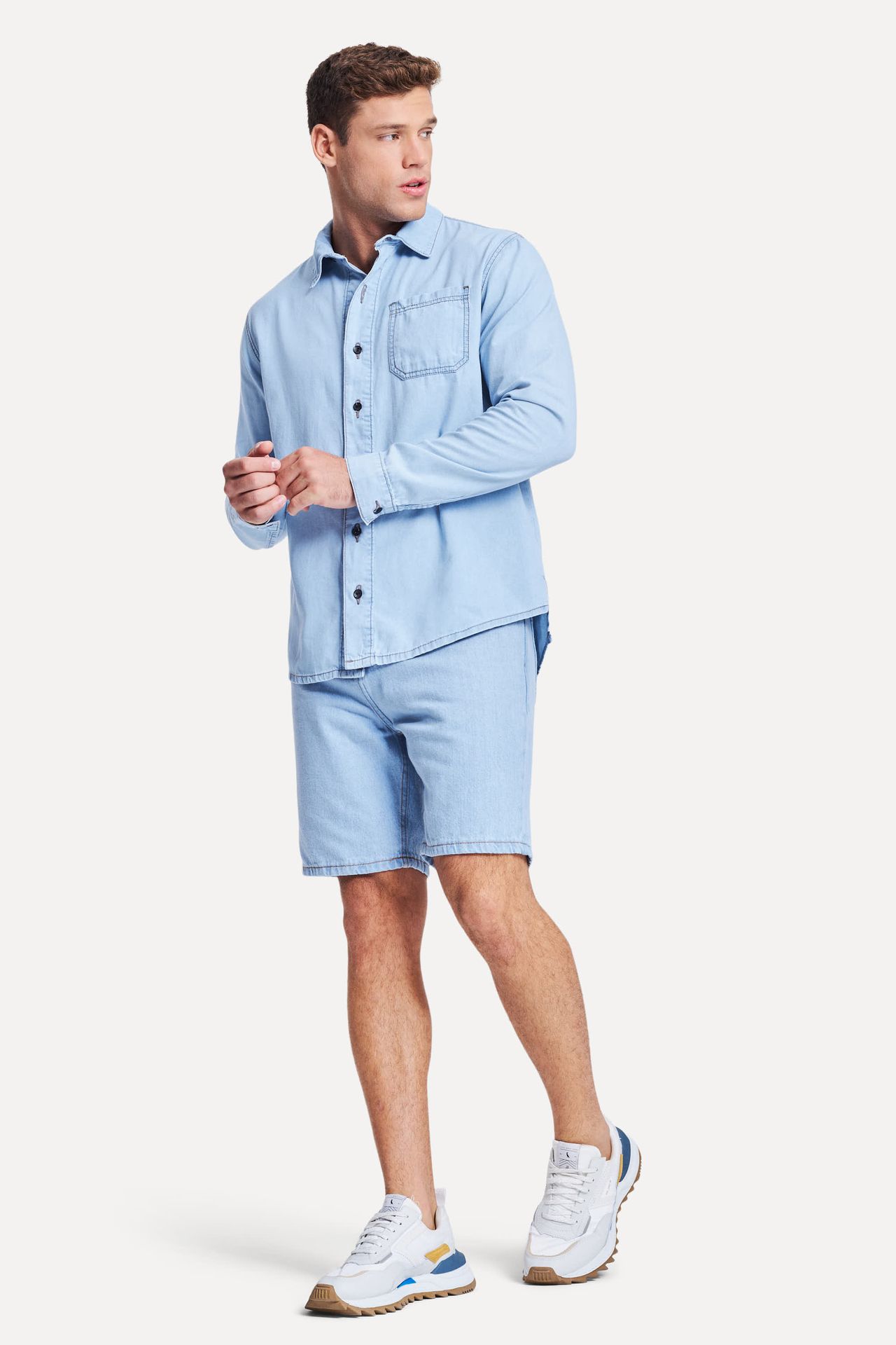 Bermuda Jeans Masculina Simples