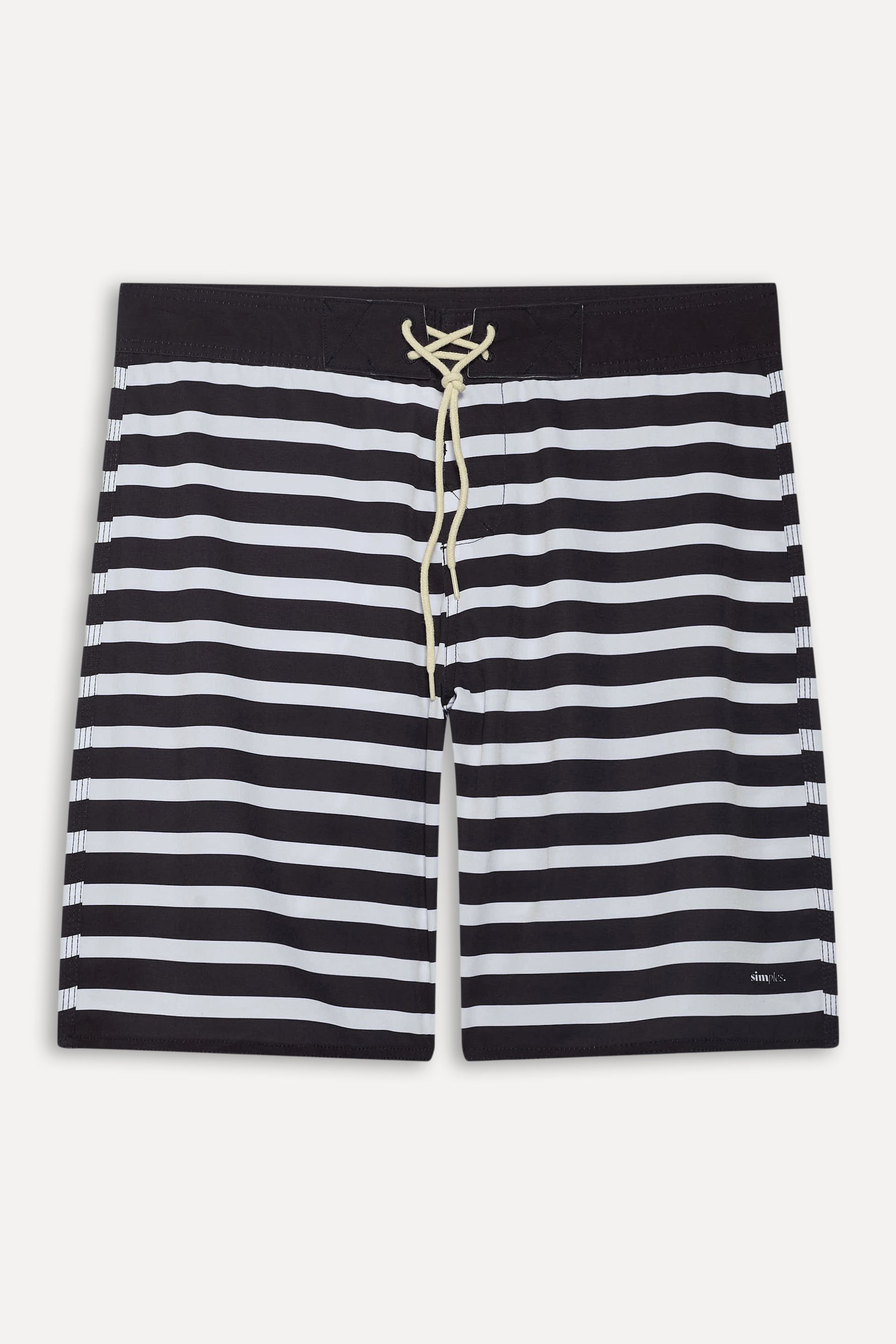 Bermuda Praia Listrada Masculina Navy com Cadarço