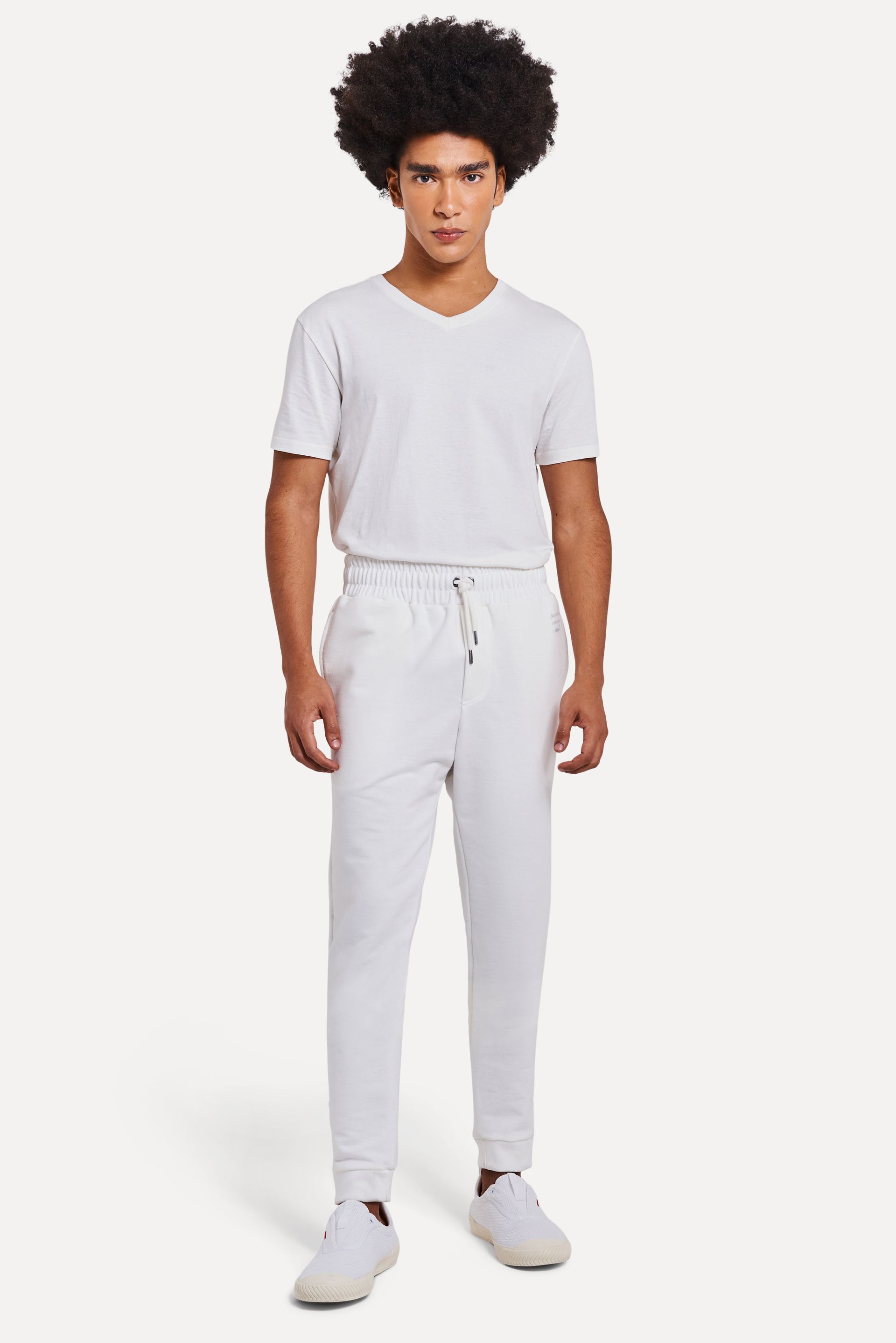 Calça Básica Moletom Masculina Simples com Punho