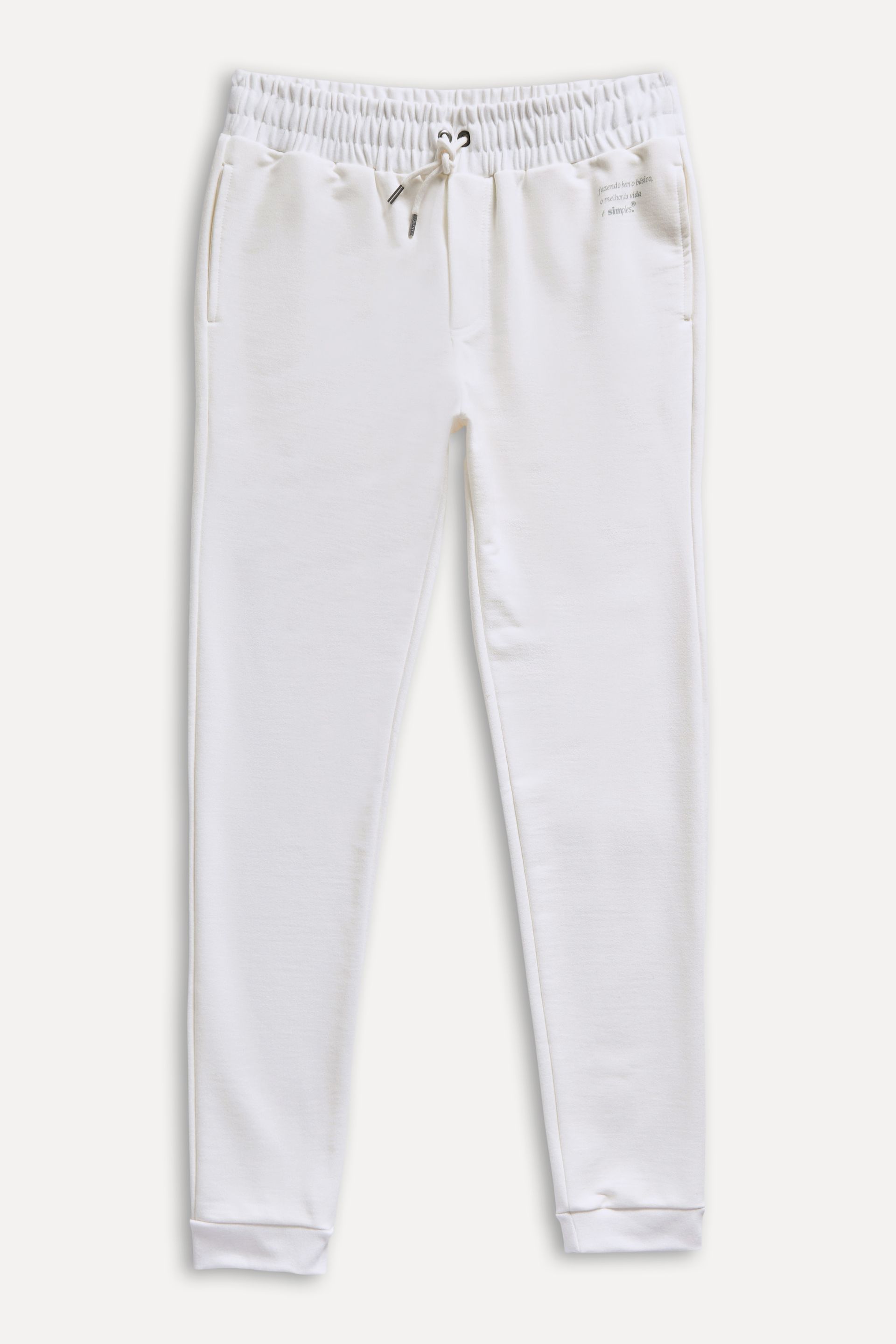 Calça Básica Moletom Masculina Simples com Punho