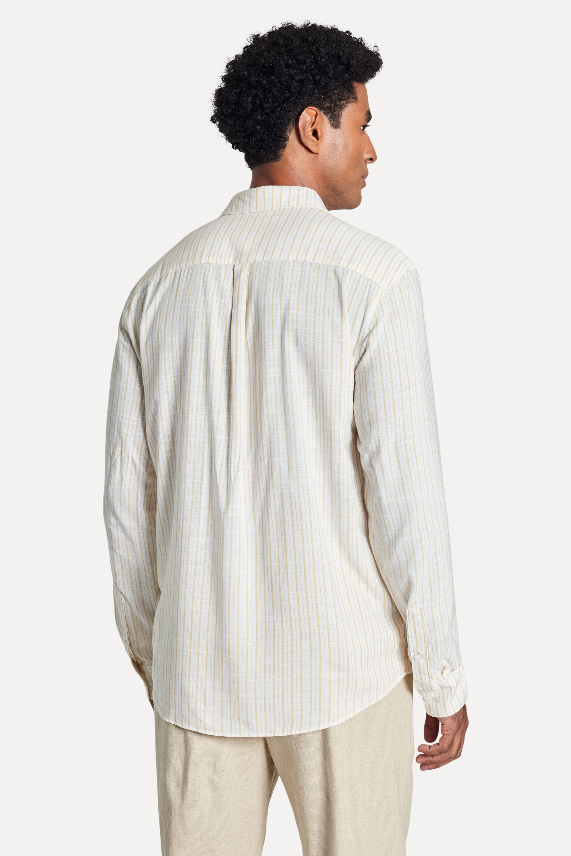 Camisa Listrada Masculina Leve Manga Longa