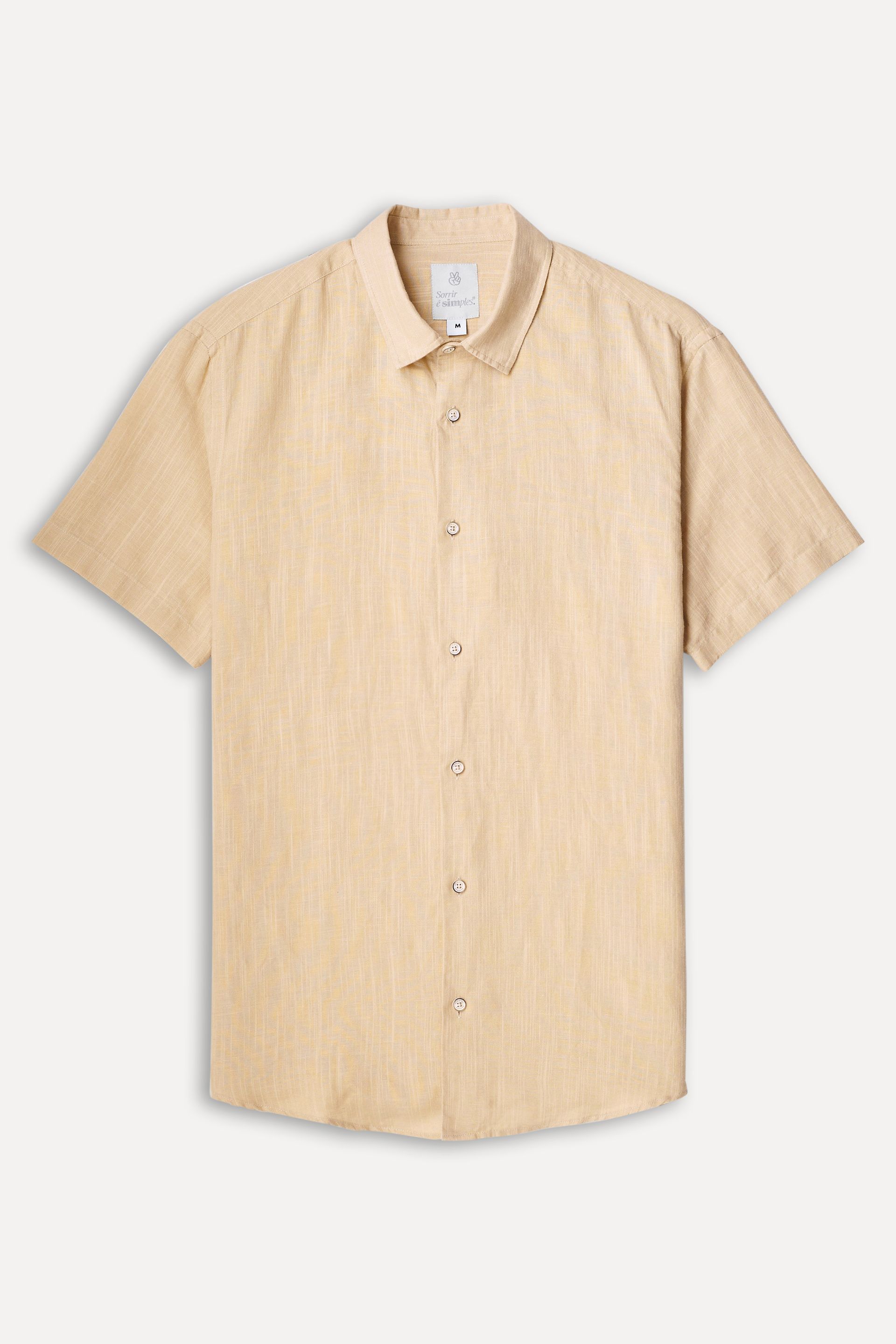 Camisa Masculina de Linho Manga Curta