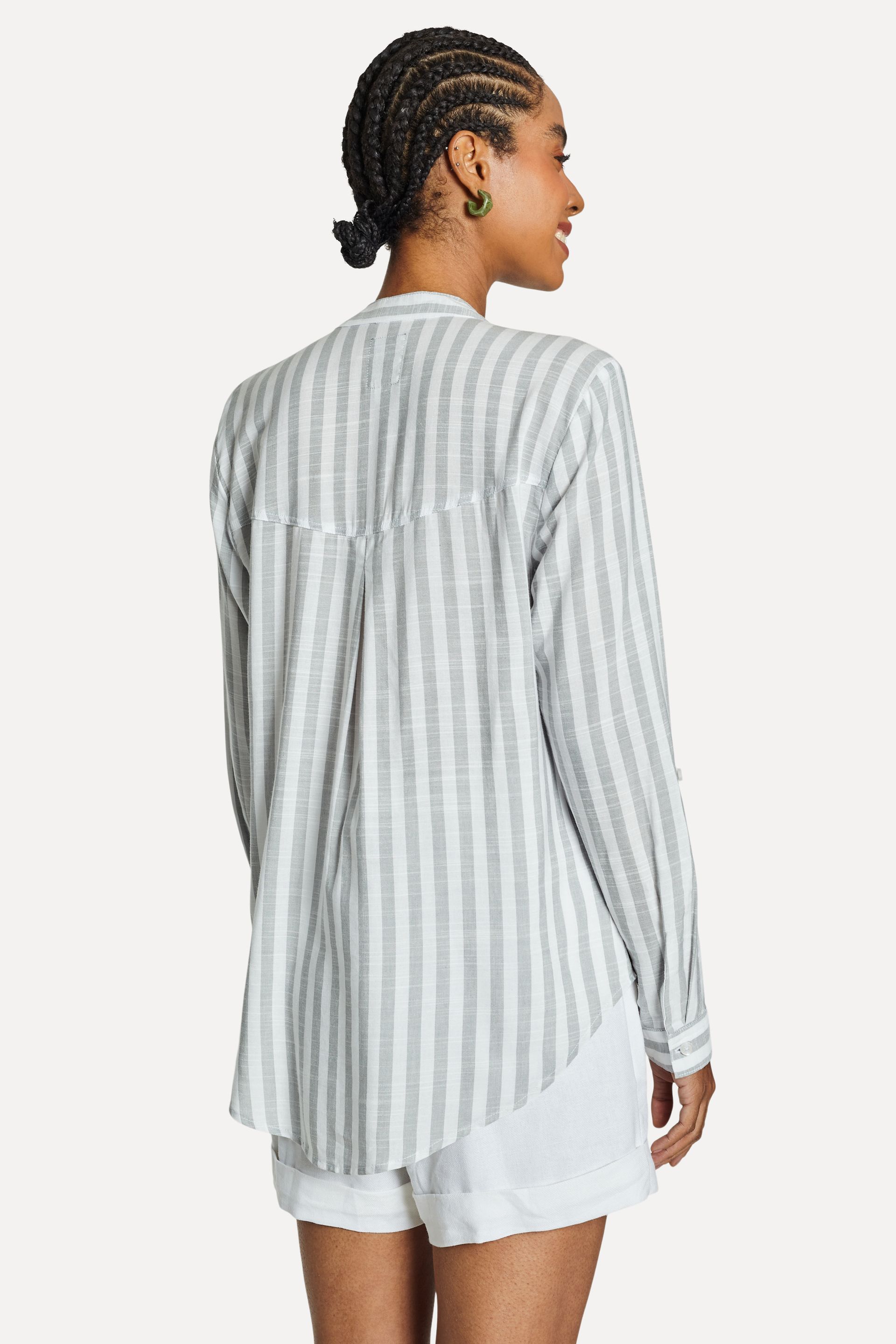 Blusa Bata Listrada Feminina Leve
