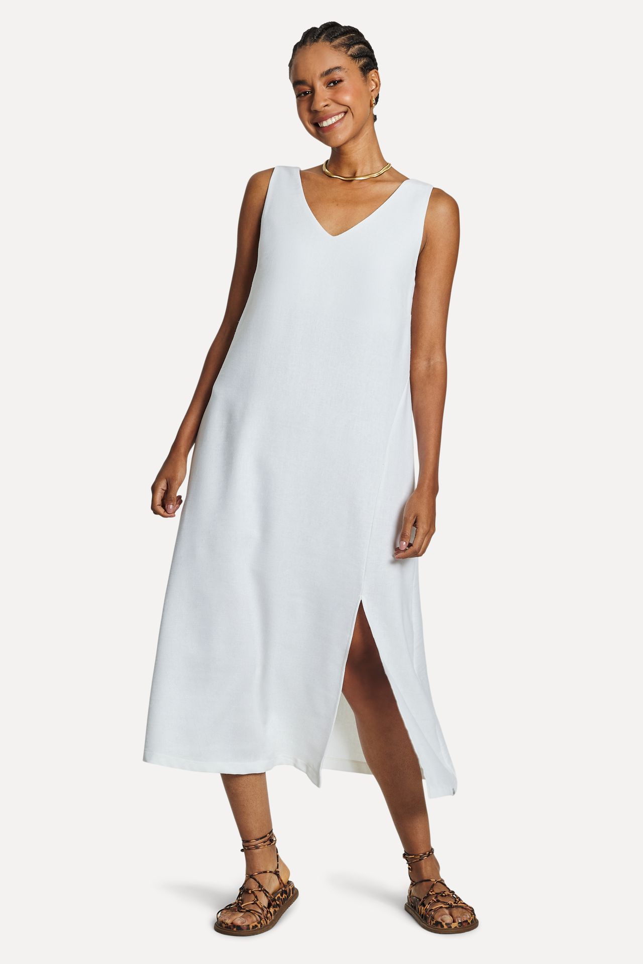 Vestido Feminino Curto Alfaiataria Fenda